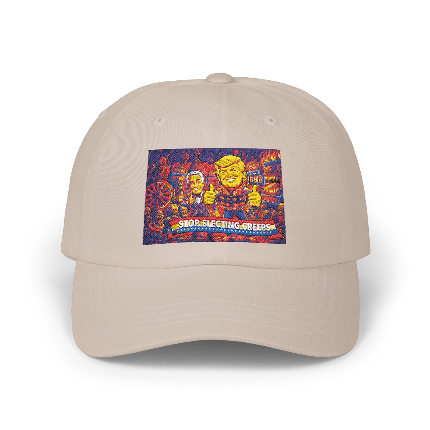 Dad Cap — Colorful Mosaic Cartoon Patch "Doing A Racing Green"