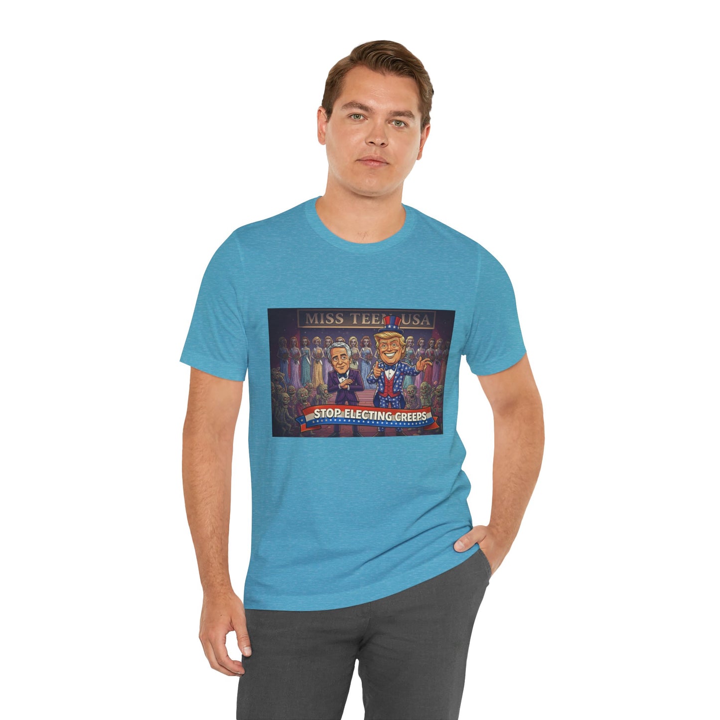 Political Satire Tee – "Stop Electing Creeps" Graphic Shirt