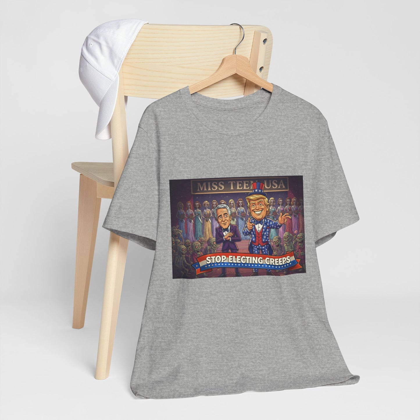 Political Satire Tee – "Stop Electing Creeps" Graphic Shirt