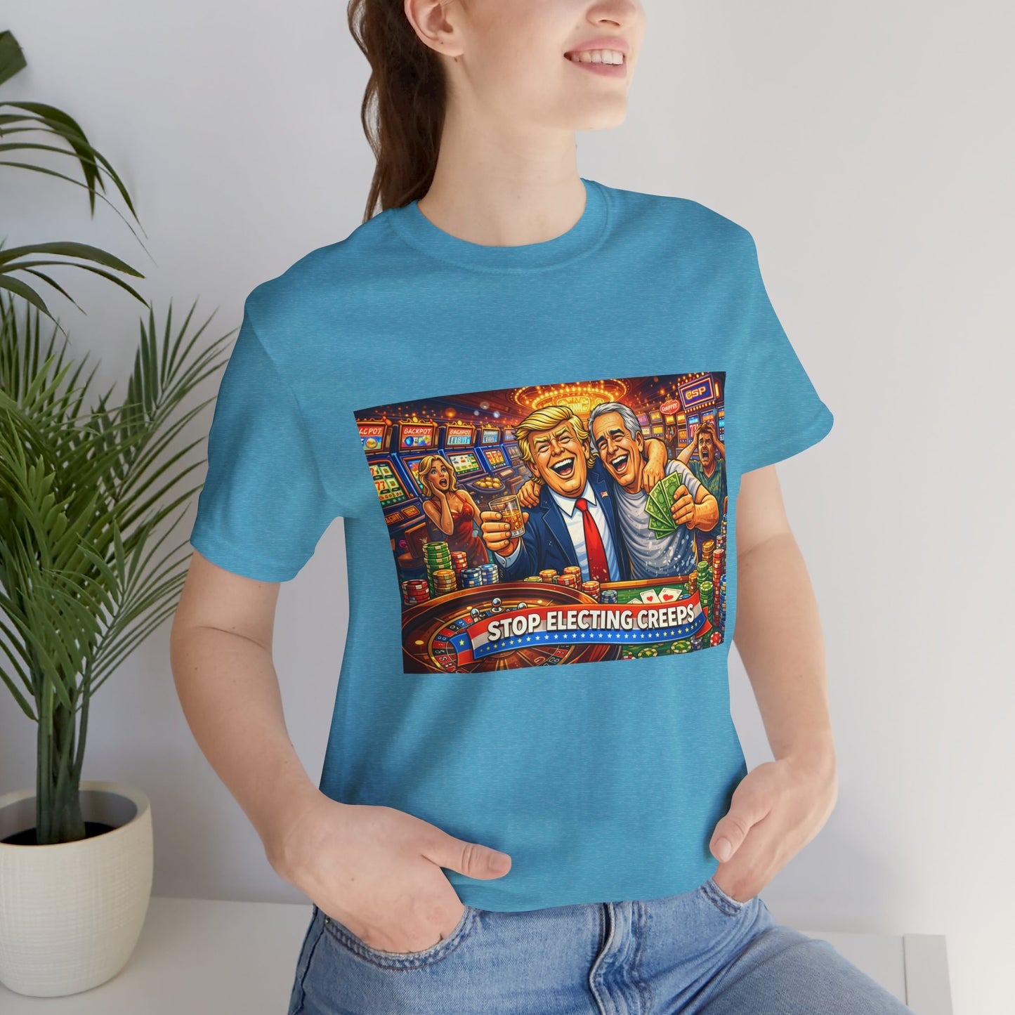 Stop Electing Creeps Graphic Tee — Political Satire T‑Shirt