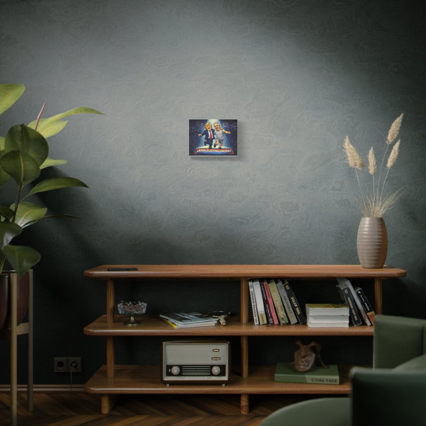 Political Satire Canvas — "Stop Electing Creeps" Matte Stretched Wall Art