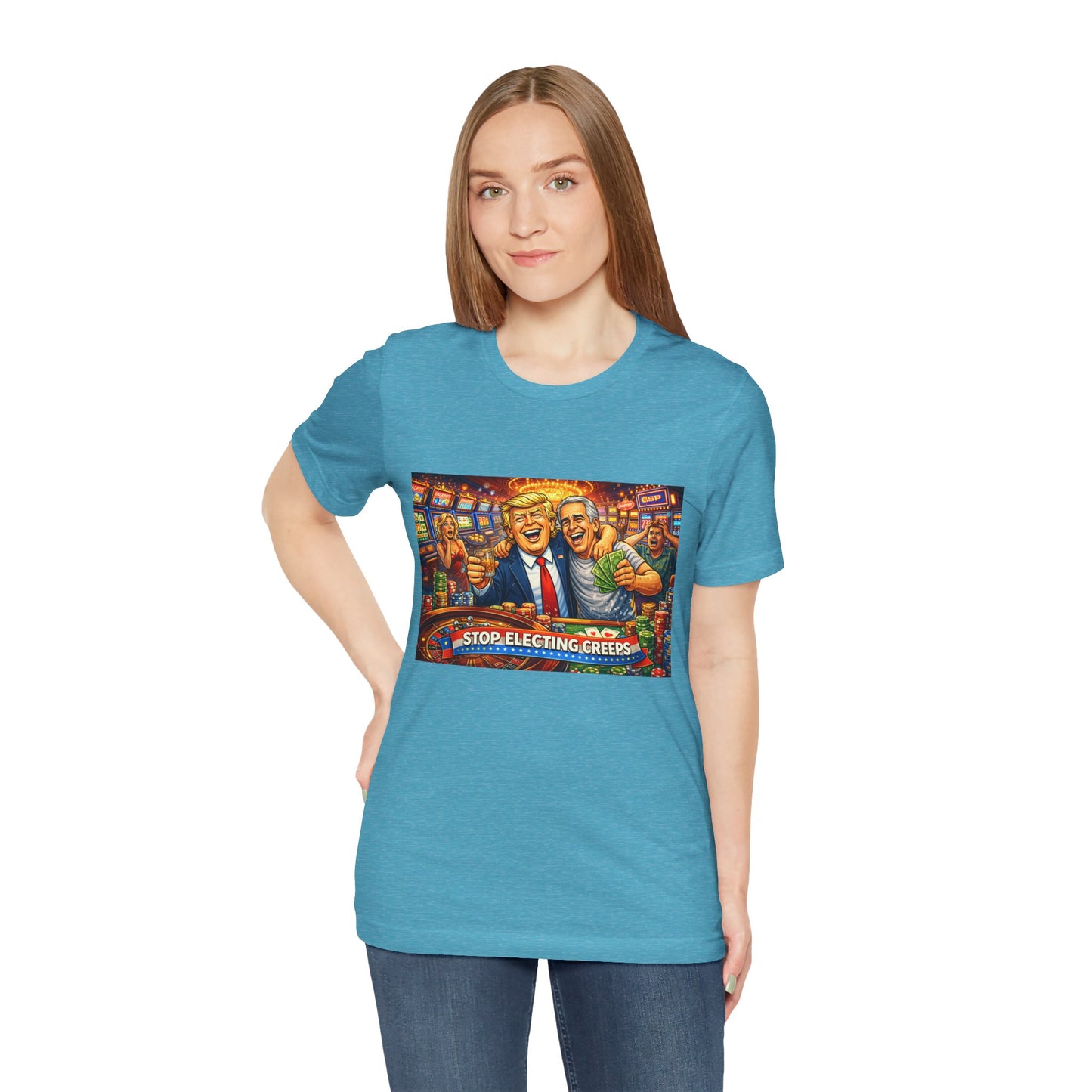 Stop Electing Creeps Graphic Tee — Political Satire T‑Shirt