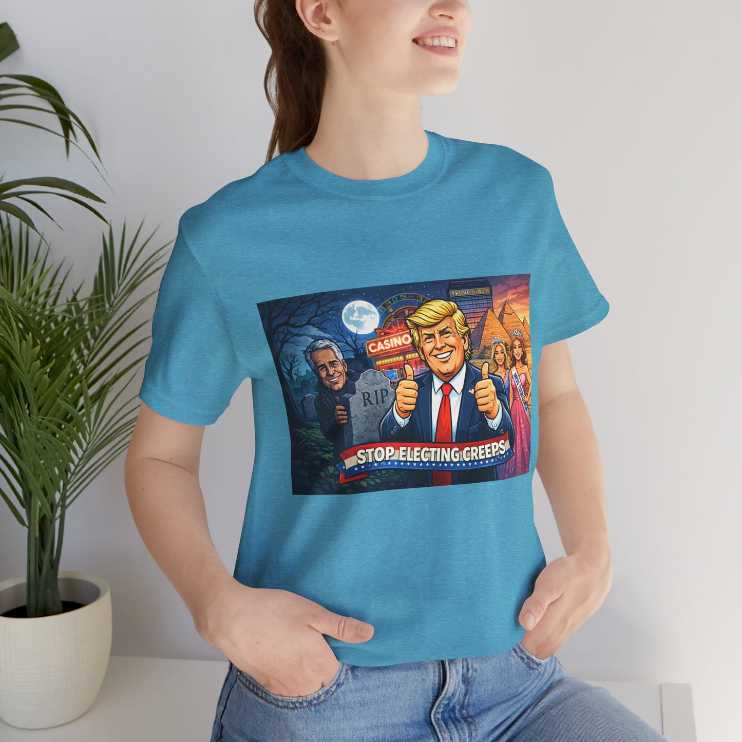 Stop Electing Creeps Tee — Satirical Political Graphic T‑Shirt