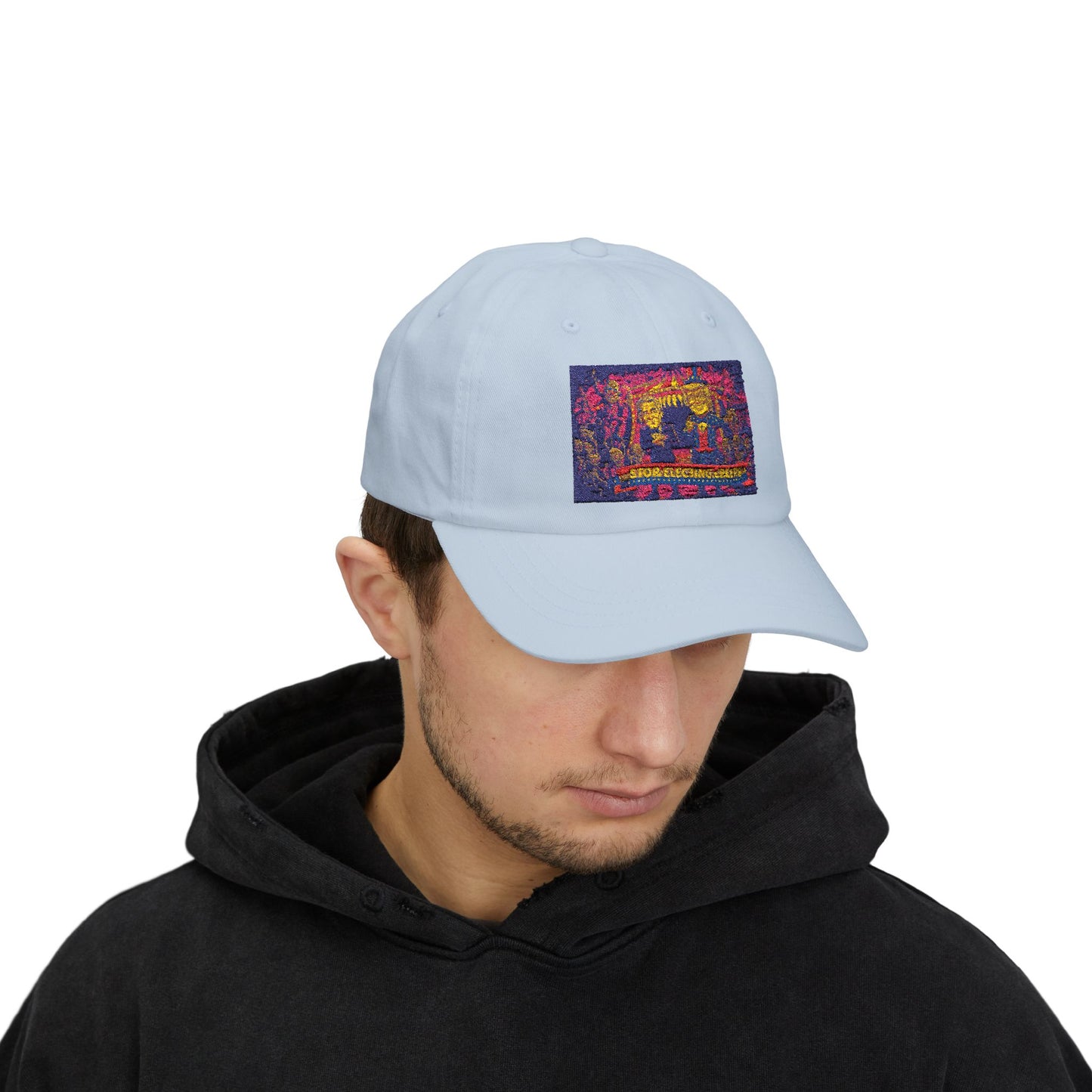 Dad Cap — Vintage Surfing Scene Embroidered 'Long Beach/Calif.' Hat