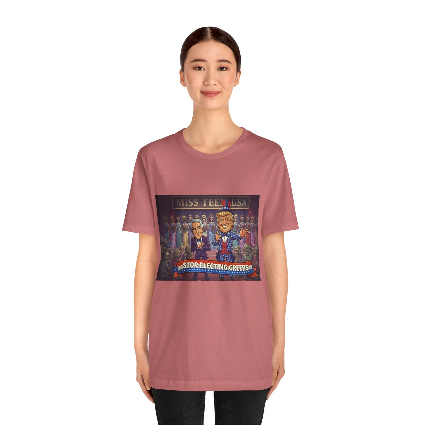 Political Satire Tee – "Stop Electing Creeps" Graphic Shirt