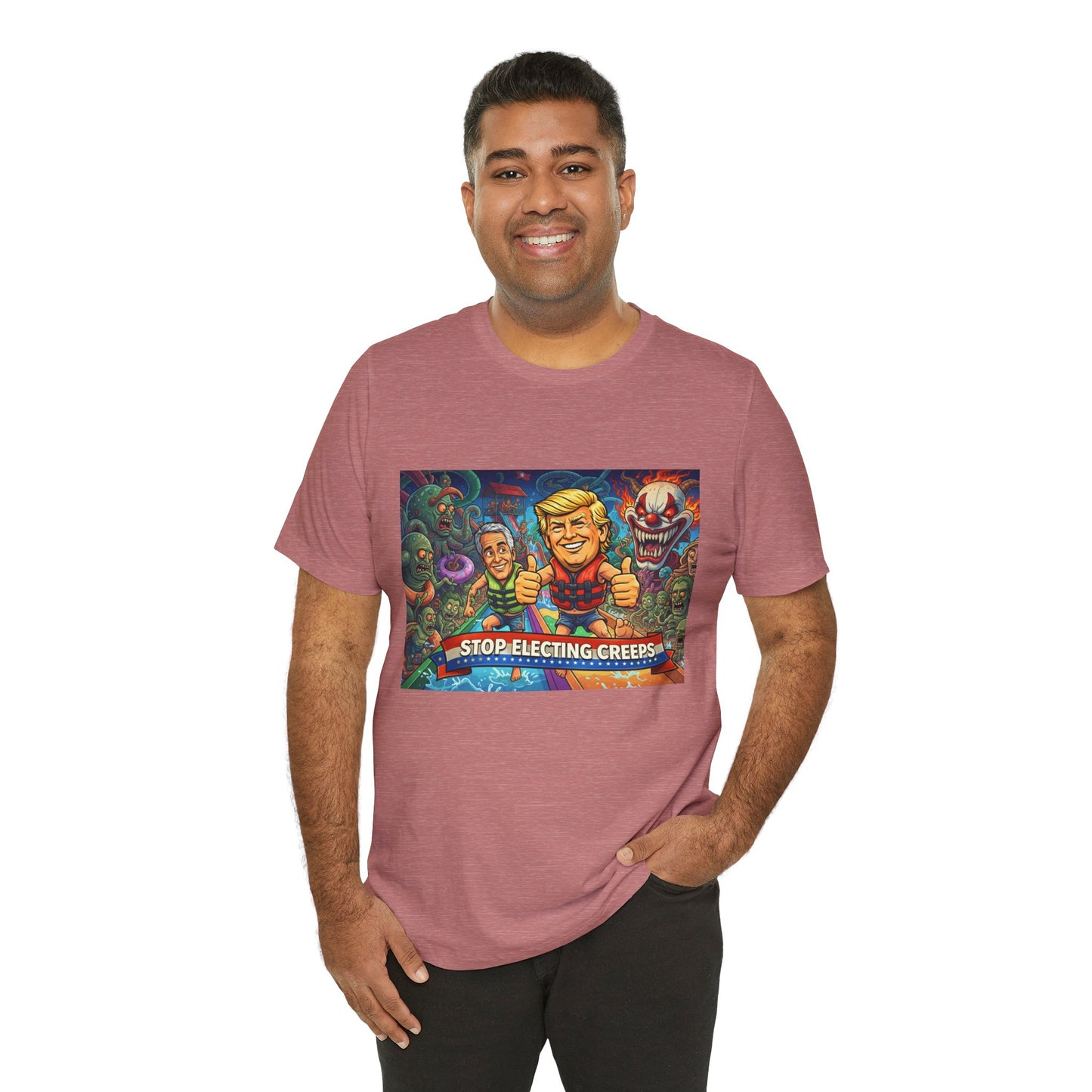 Political Graphic Tee — "Stop Electing Creeps" Bold Protest T‑Shirt