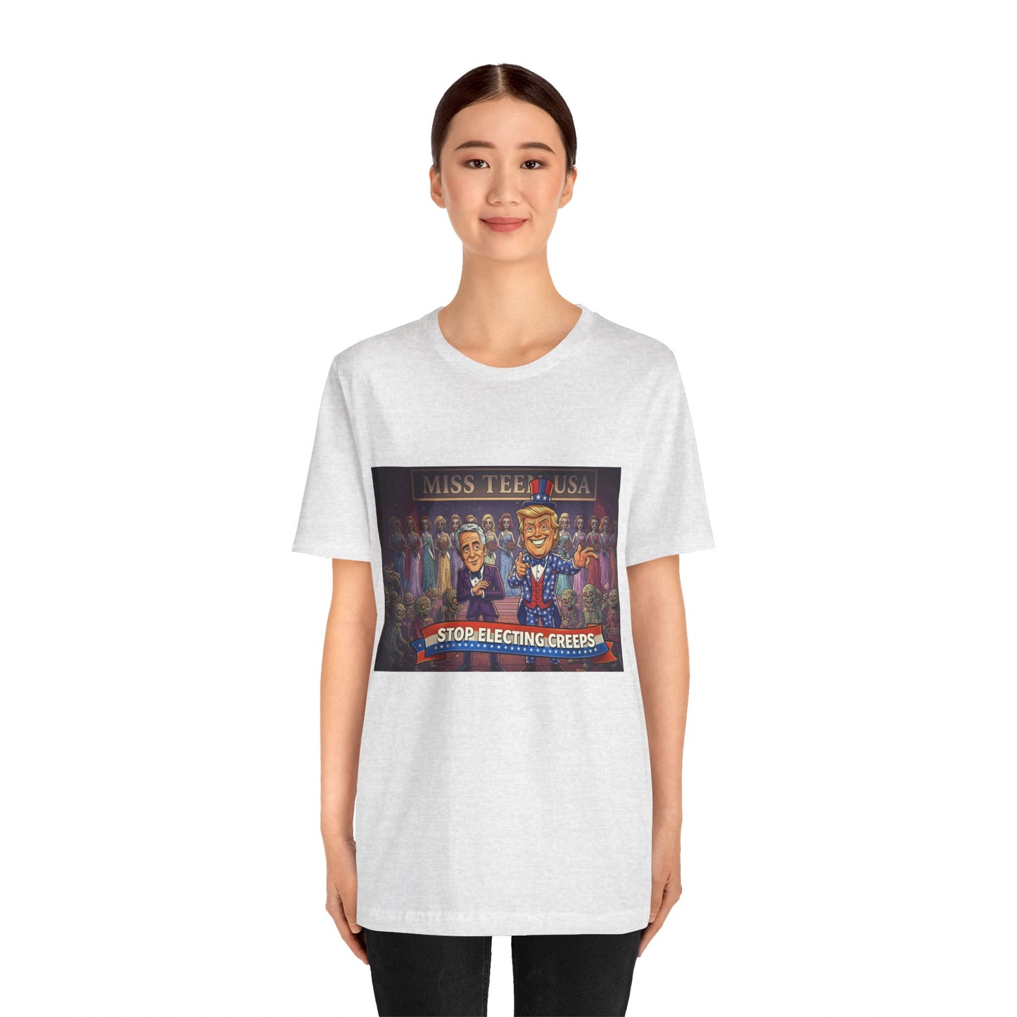 Political Satire Tee – "Stop Electing Creeps" Graphic Shirt