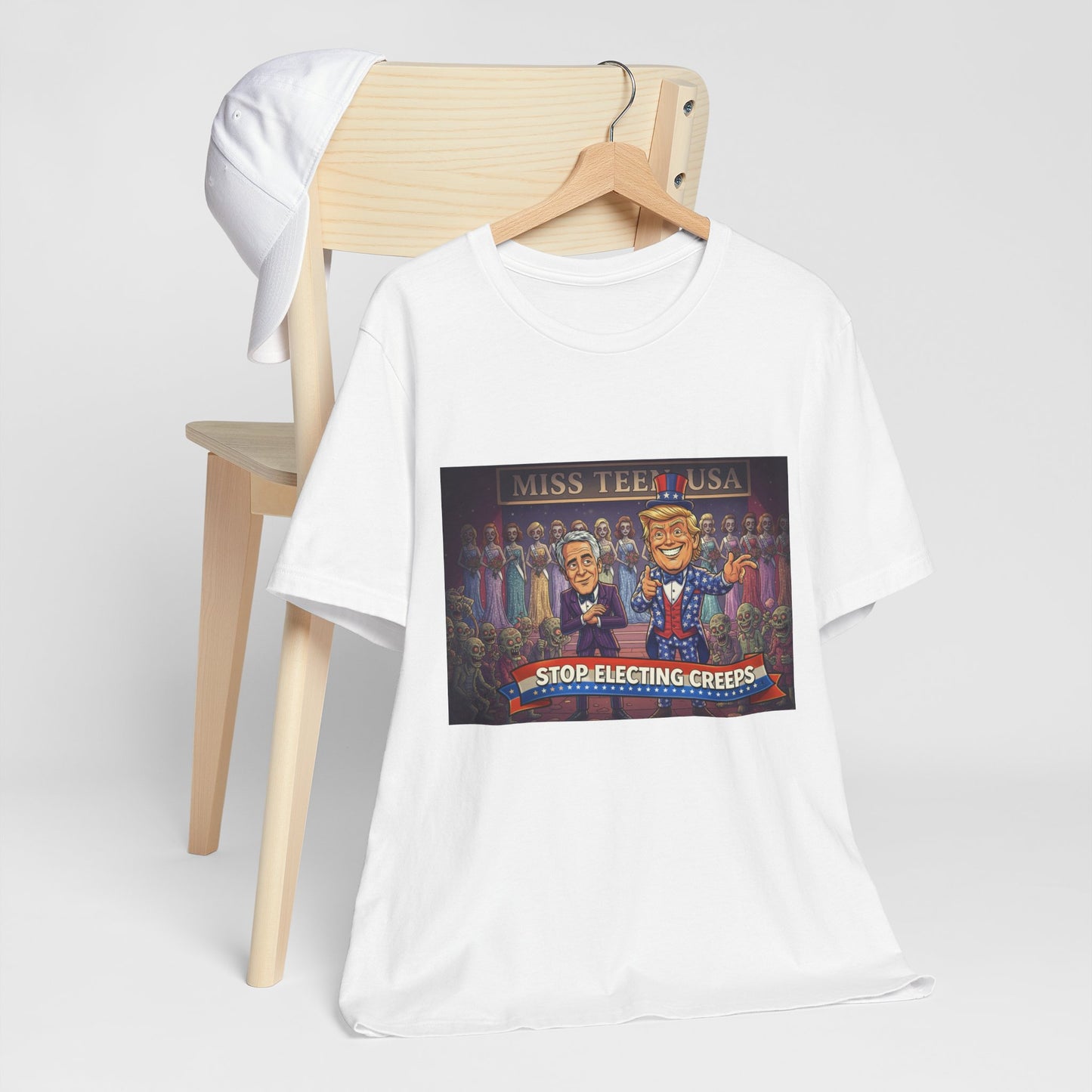 Political Satire Tee – "Stop Electing Creeps" Graphic Shirt