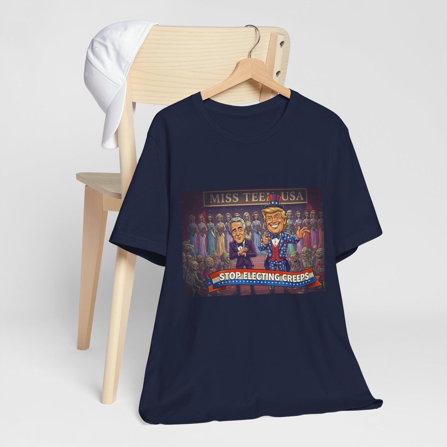 Political Satire Tee – "Stop Electing Creeps" Graphic Shirt
