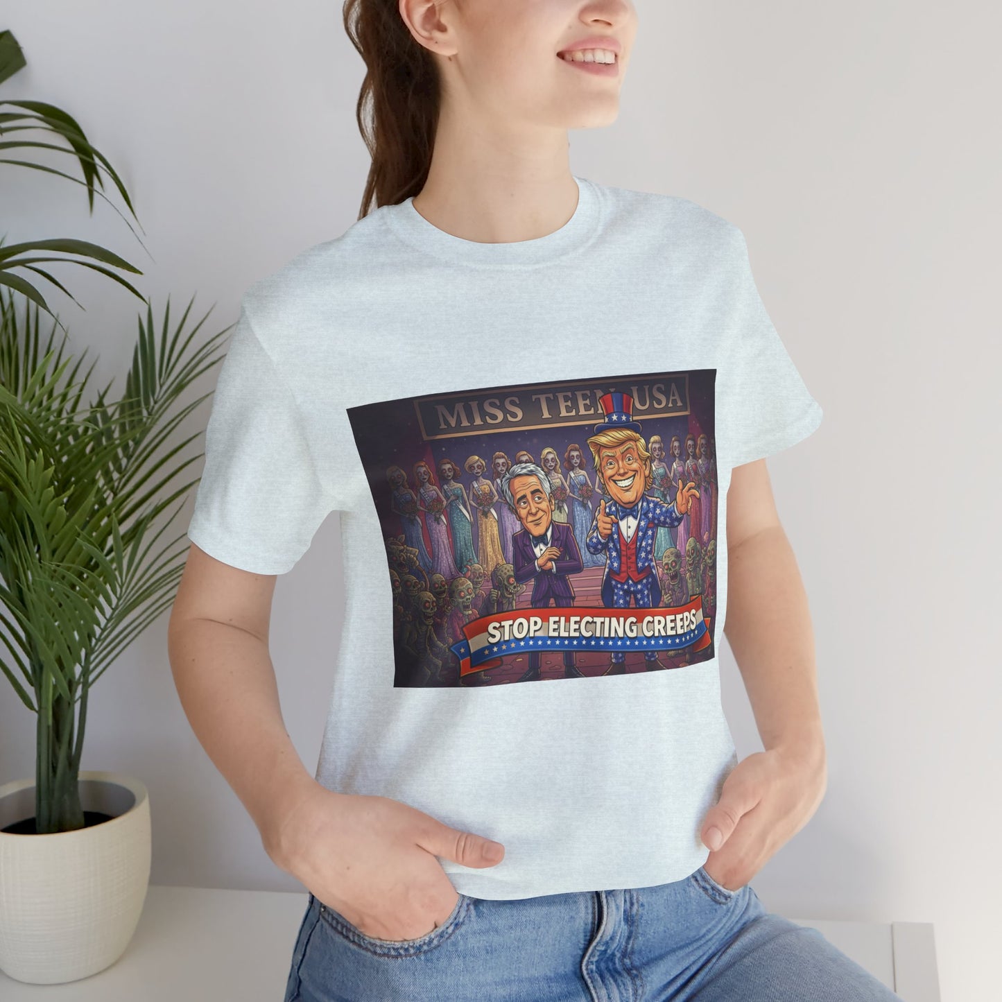 Political Satire Tee – "Stop Electing Creeps" Graphic Shirt