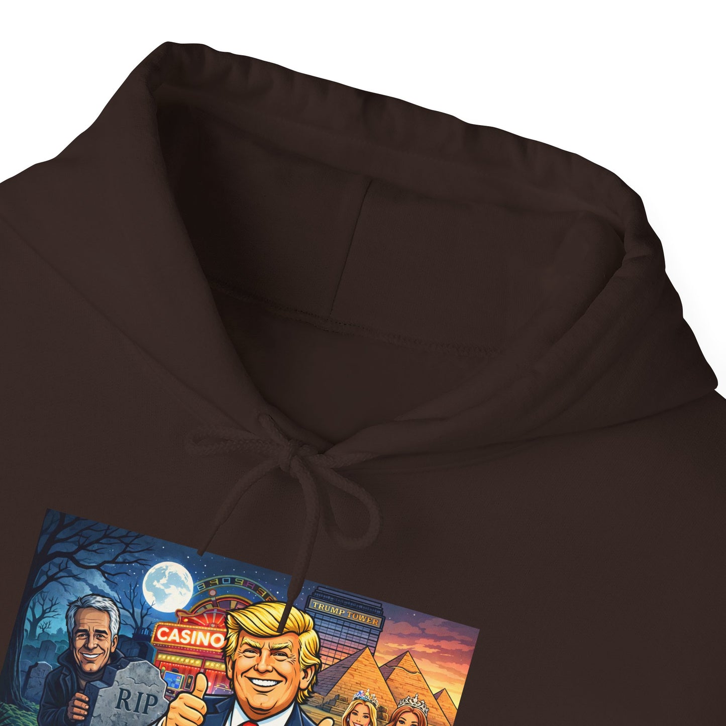 Political Hoodie — 'Make America Grateful' Cartoon Trump & Supporters Graphic Hoodie
