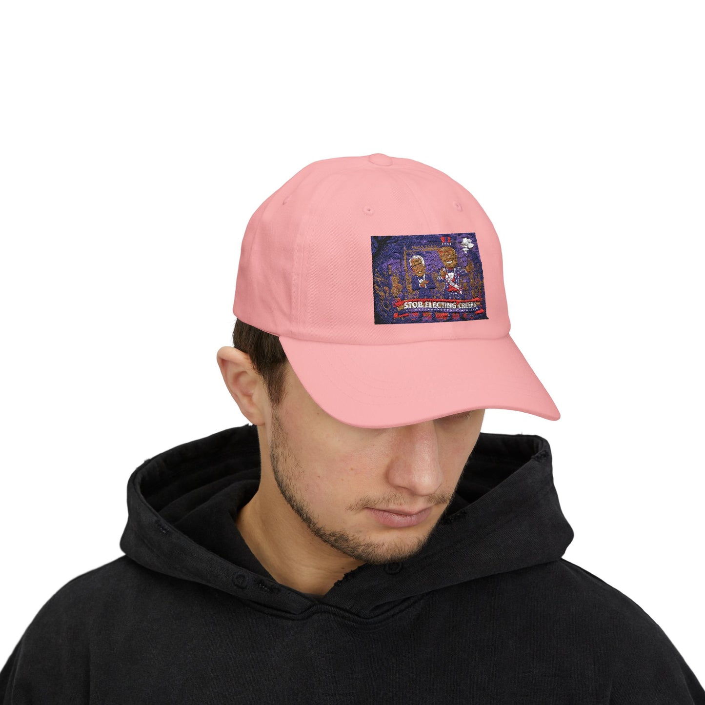 Classic Dad Cap — Retro Cartoon 'Stop Electing Creeps' Embroidered Baseball Hat