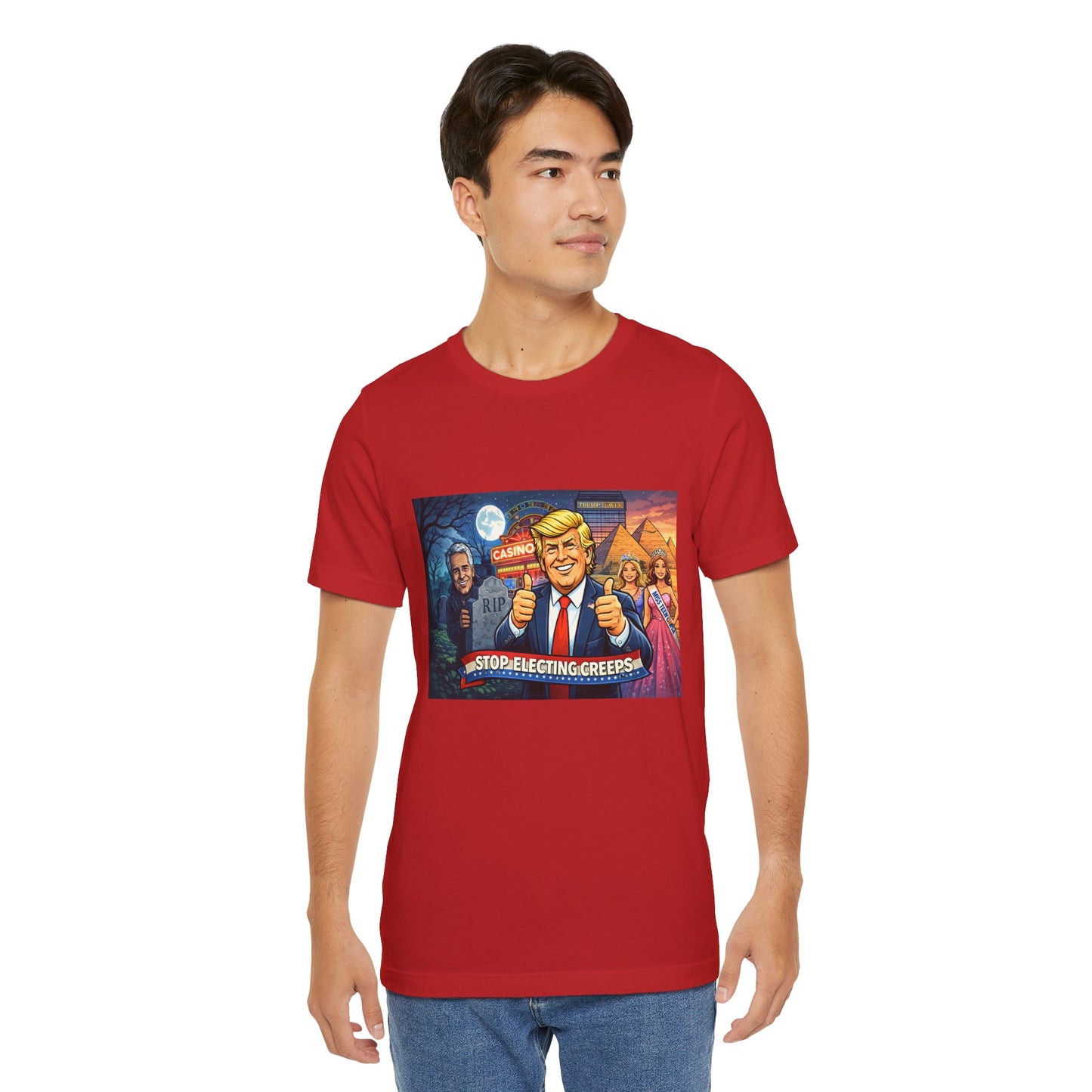 Stop Electing Creeps Tee — Satirical Political Graphic T‑Shirt