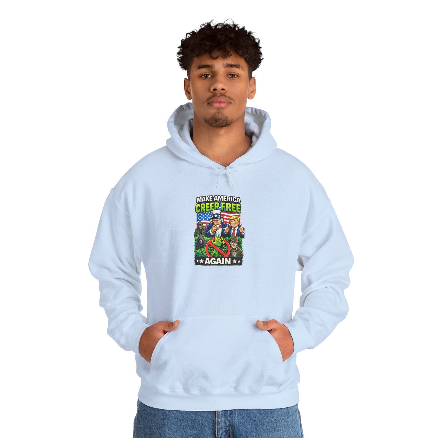 Hoodie — 'Creep-Free Again' Retro Horror Movie Poster Pullover