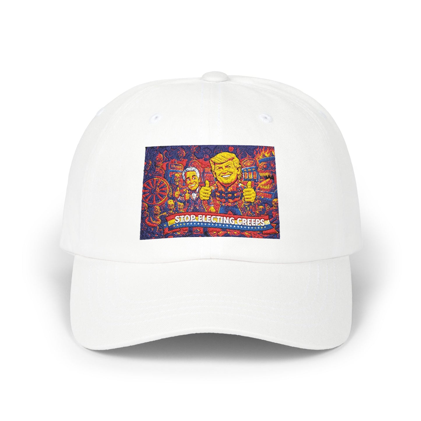 Dad Cap — Colorful Mosaic Cartoon Patch "Doing A Racing Green"