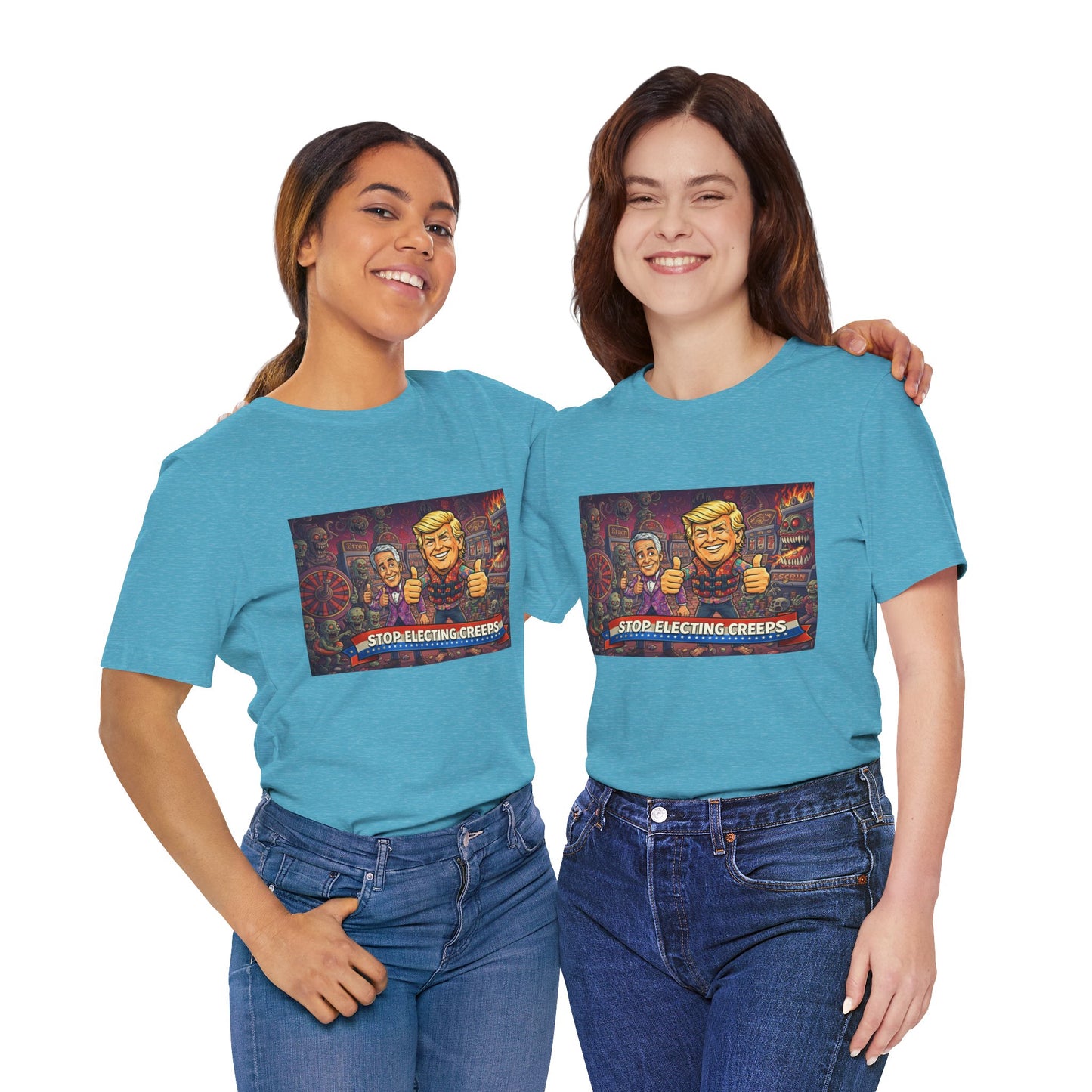 Political Satire Tee — "Stop Electing Creeps" Graphic Shirt