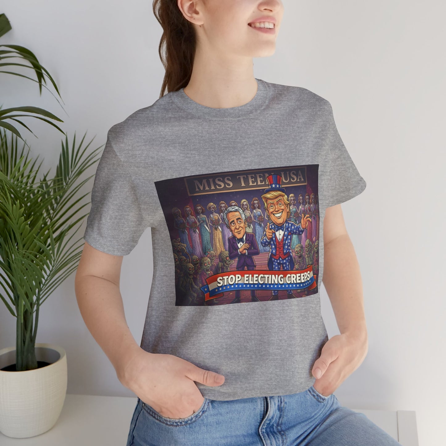 Political Satire Tee – "Stop Electing Creeps" Graphic Shirt