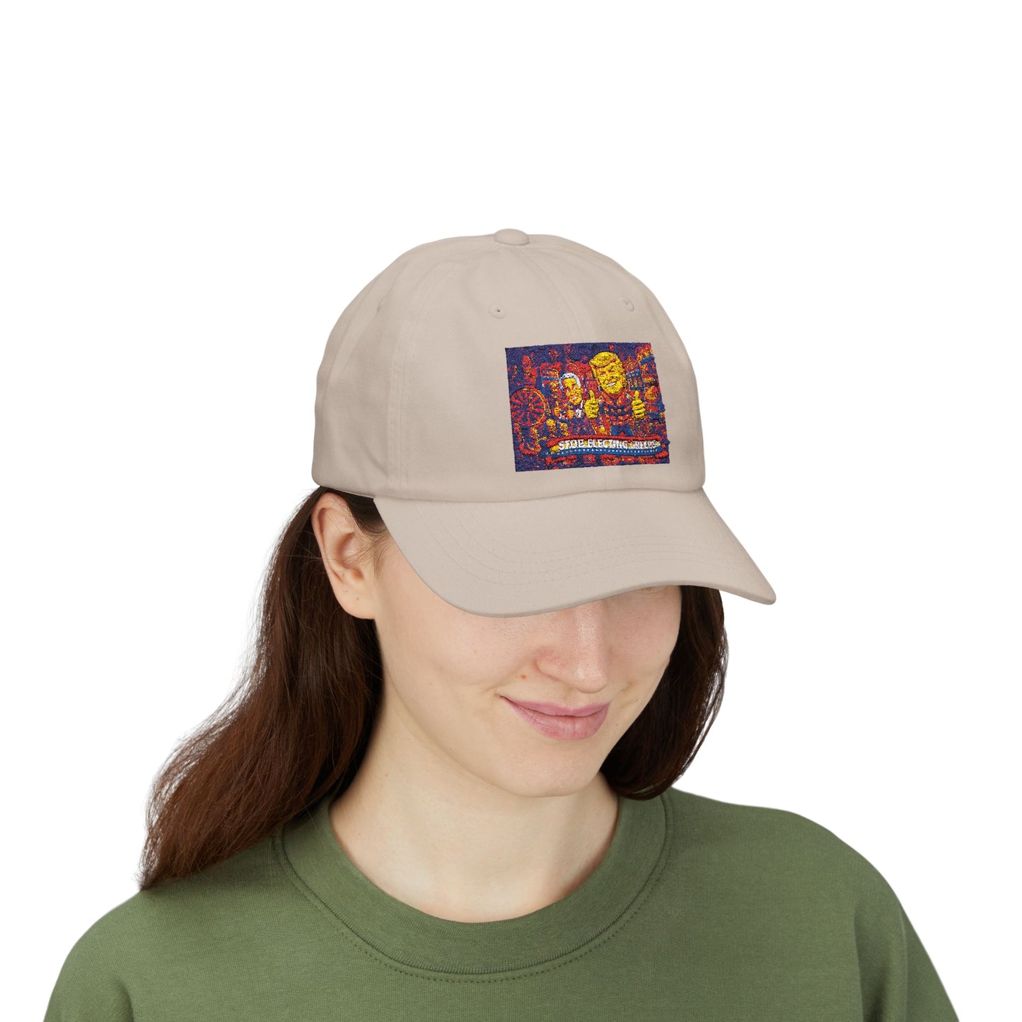 Dad Cap — Colorful Mosaic Cartoon Patch "Doing A Racing Green"