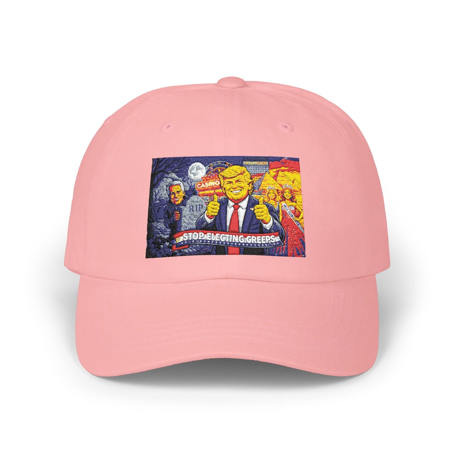 Dad Cap with Pixel Art Political Leader Design