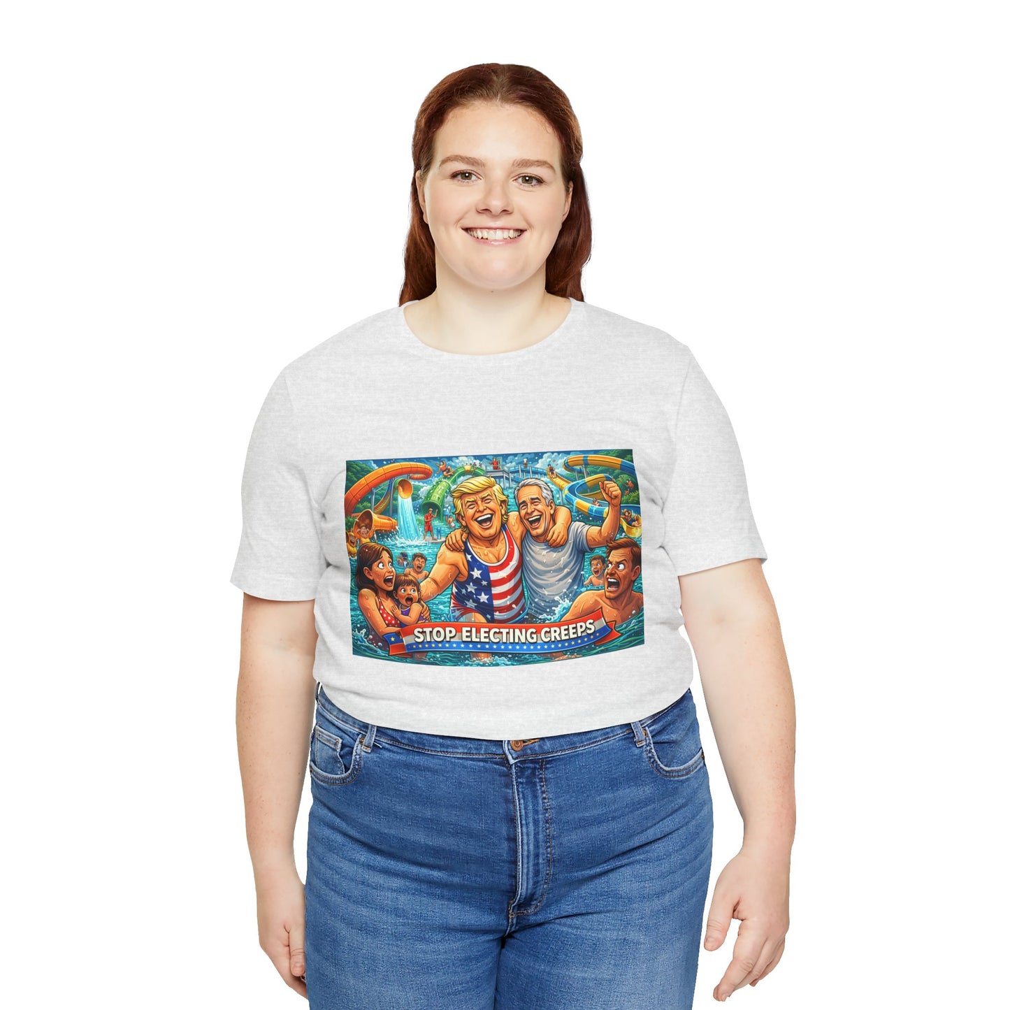 T‑Shirt — "Stop Fleecing Creeps" Beach Party Graphic Tee