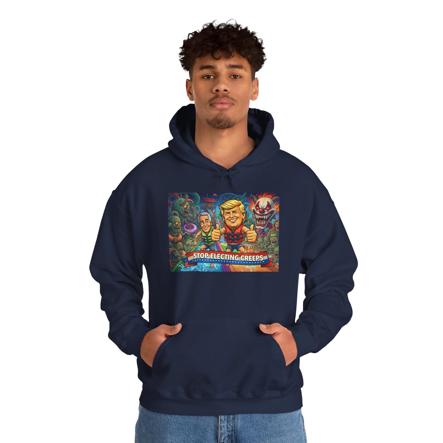 Stop Selecting Creeps Hoodie — Satirical Political Graphic Pullover