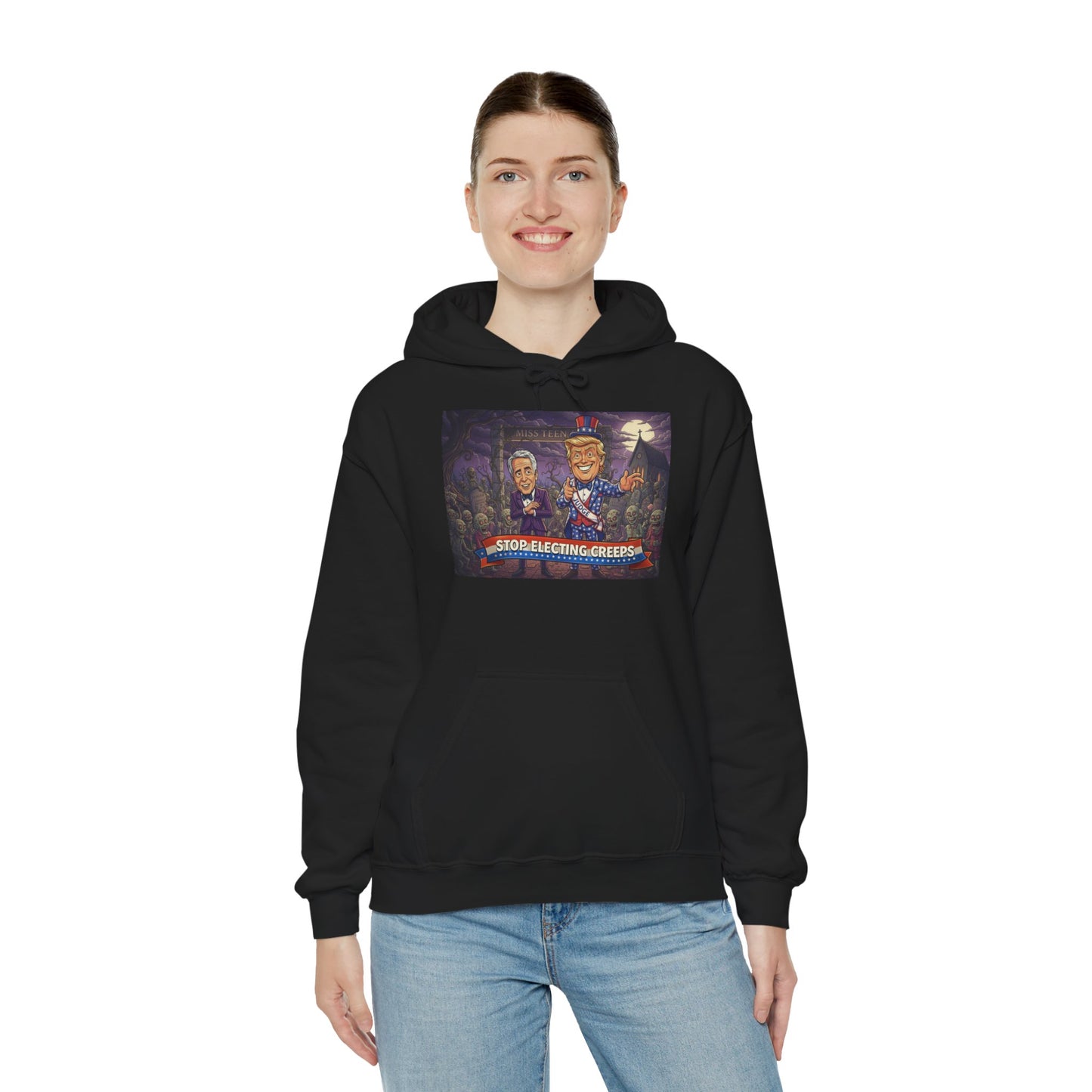 Patriotic Campfire Hoodie — 'Land of the Free' Vintage Americana Design