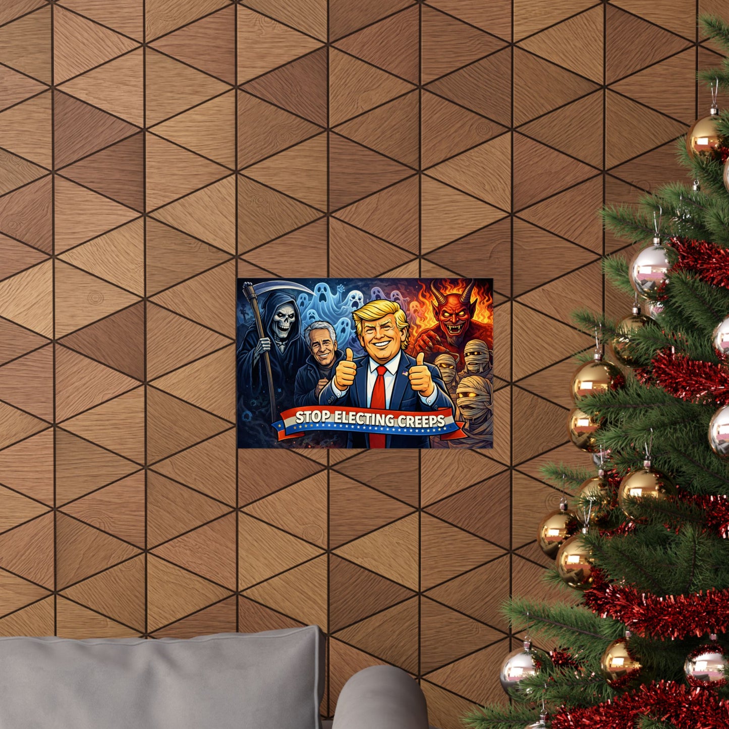 Matte Horizontal Poster — "Stop Electing Creeps" Political Satire Print
