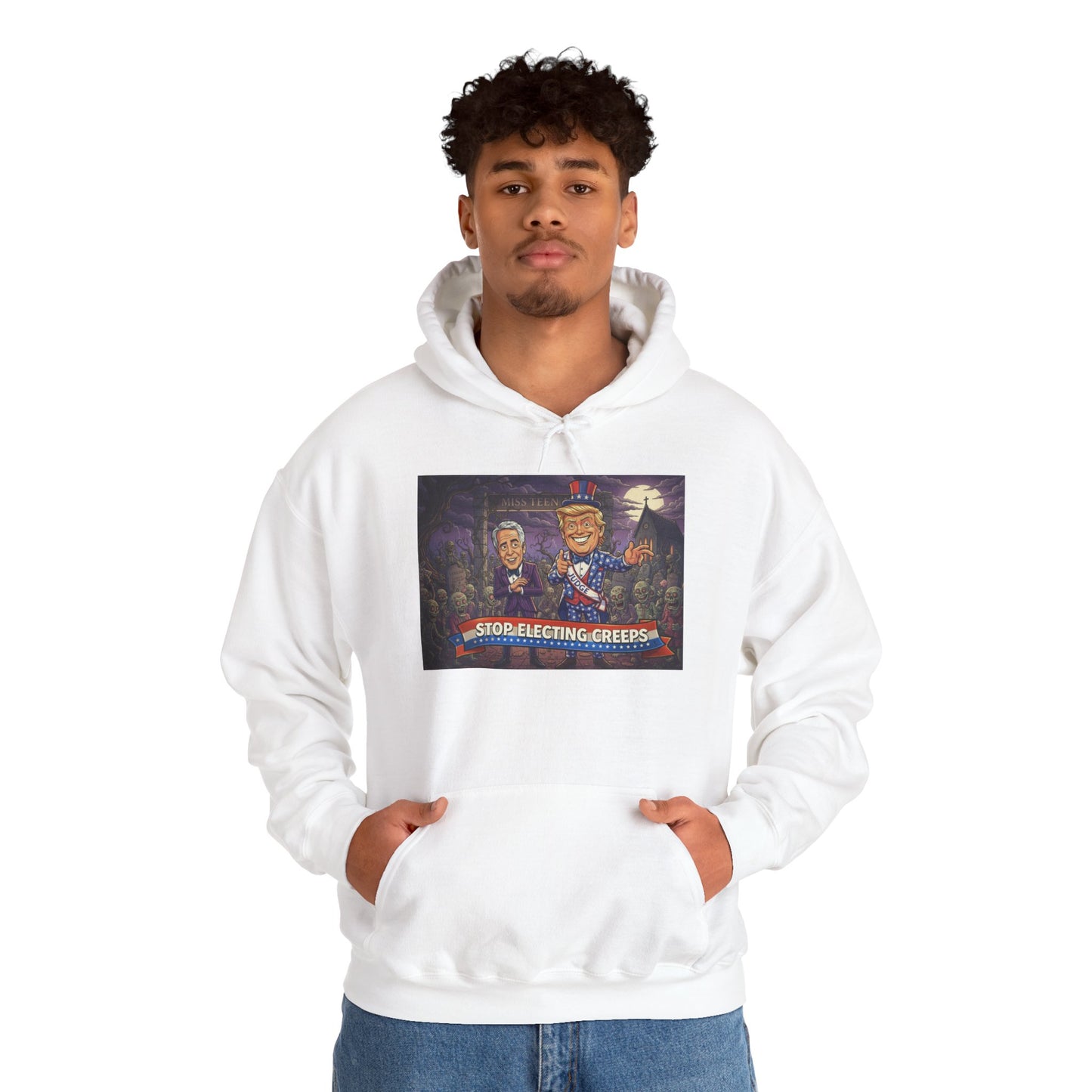 Patriotic Campfire Hoodie — 'Land of the Free' Vintage Americana Design