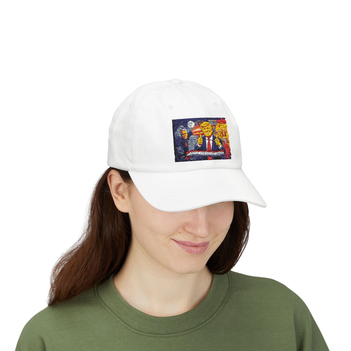 Dad Cap with Pixel Art Political Leader Design