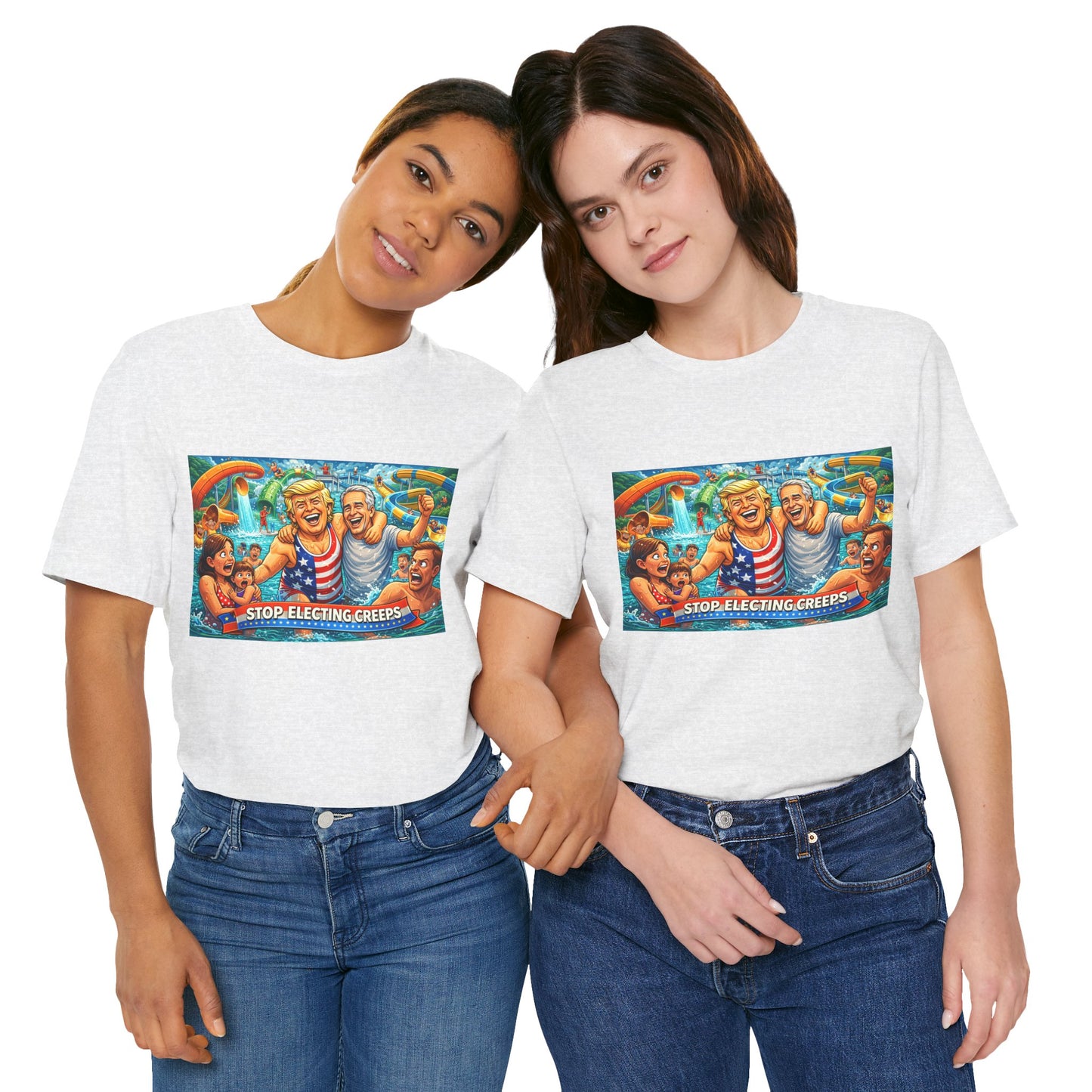 T‑Shirt — "Stop Fleecing Creeps" Beach Party Graphic Tee
