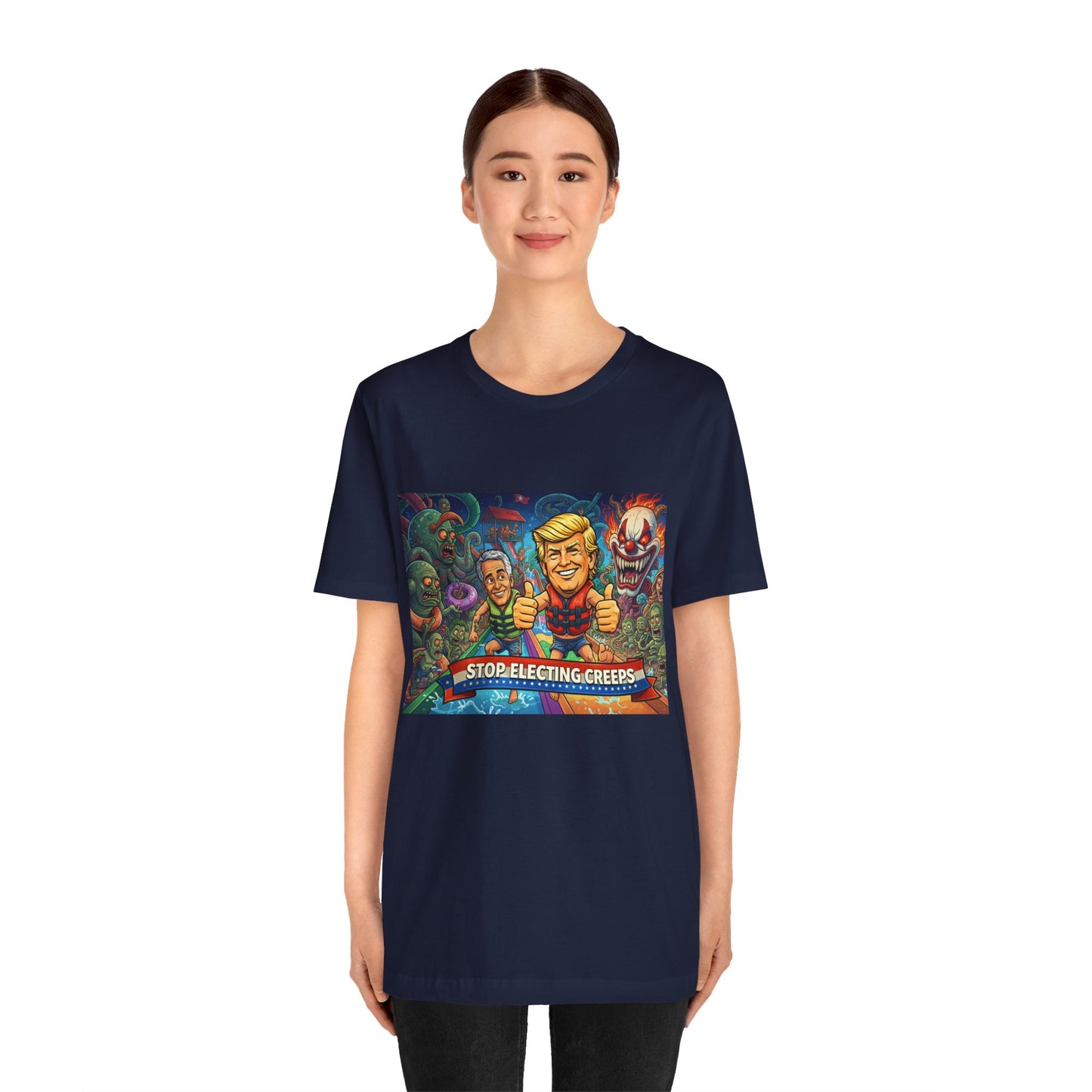 Political Graphic Tee — "Stop Electing Creeps" Bold Protest T‑Shirt