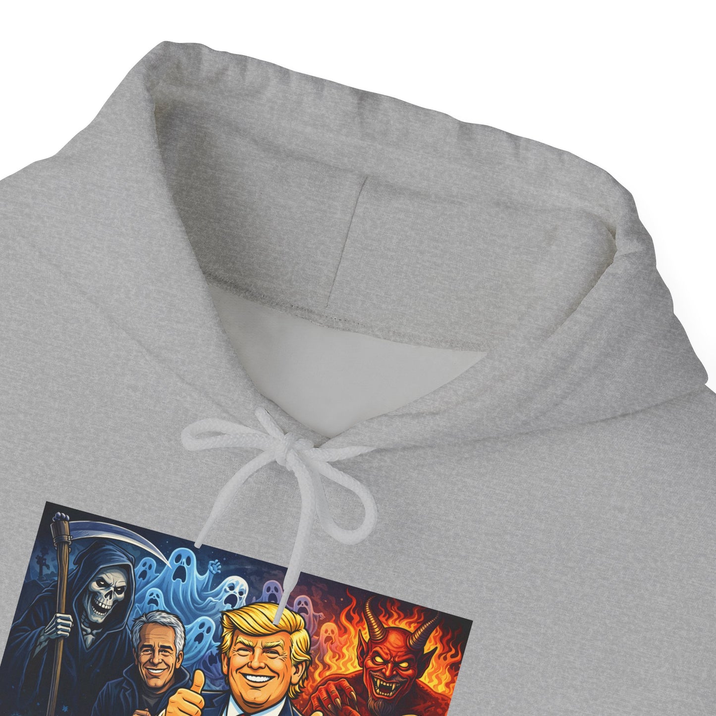 Political Caricature Hoodie — Bold Retro Satire Graphic Sweatshirt