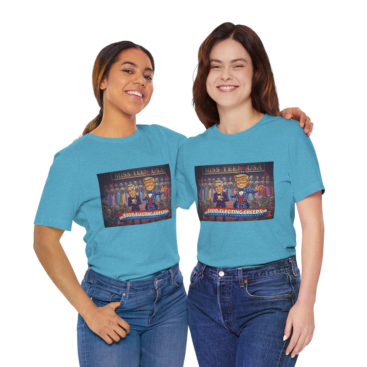 Political Satire Tee – "Stop Electing Creeps" Graphic Shirt