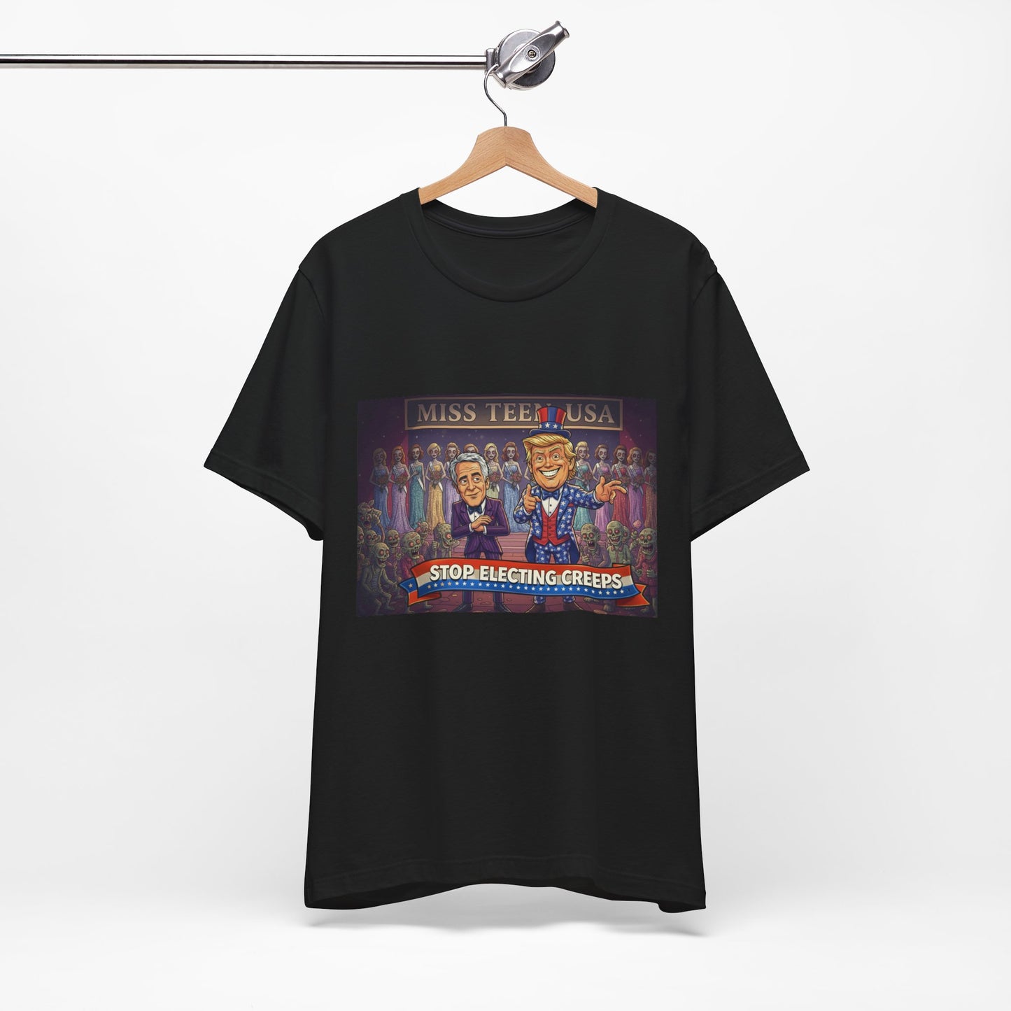 Political Satire Tee – "Stop Electing Creeps" Graphic Shirt