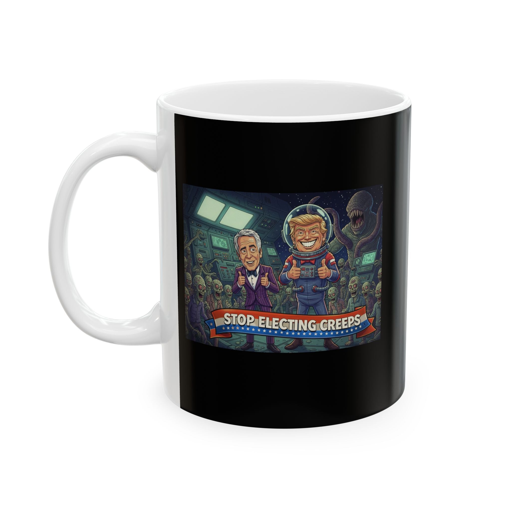 Coffee Mug - Retro Arcade Skeletons Gaming Scene (11oz/15oz)