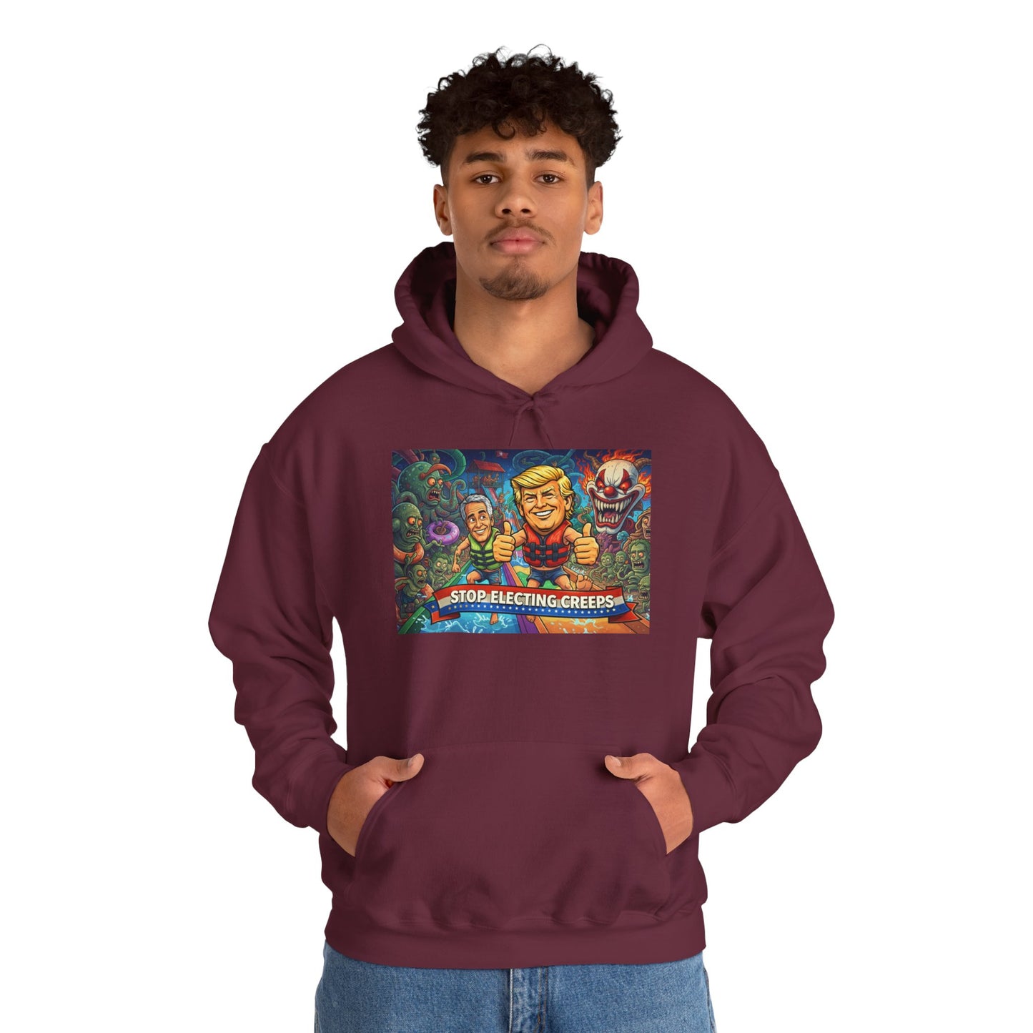 Stop Selecting Creeps Hoodie — Satirical Political Graphic Pullover