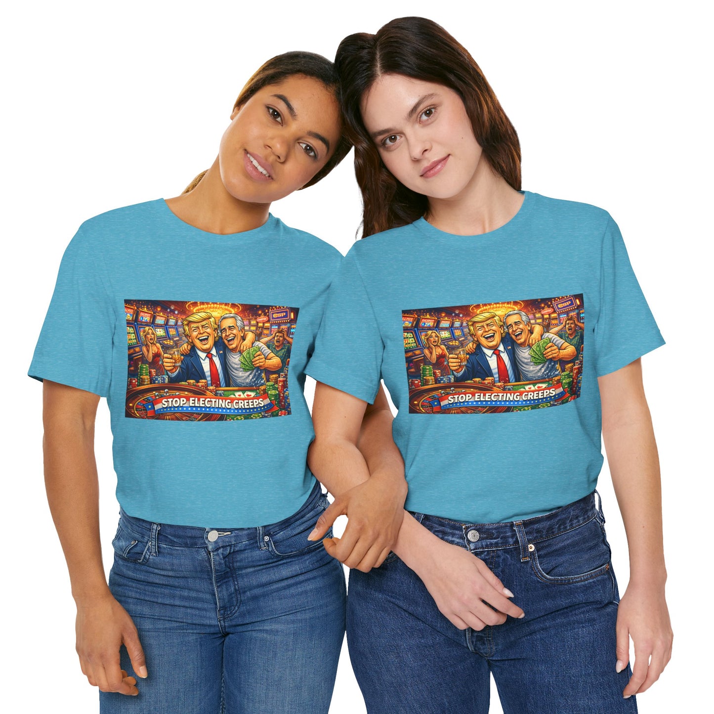 Stop Electing Creeps Graphic Tee — Political Satire T‑Shirt