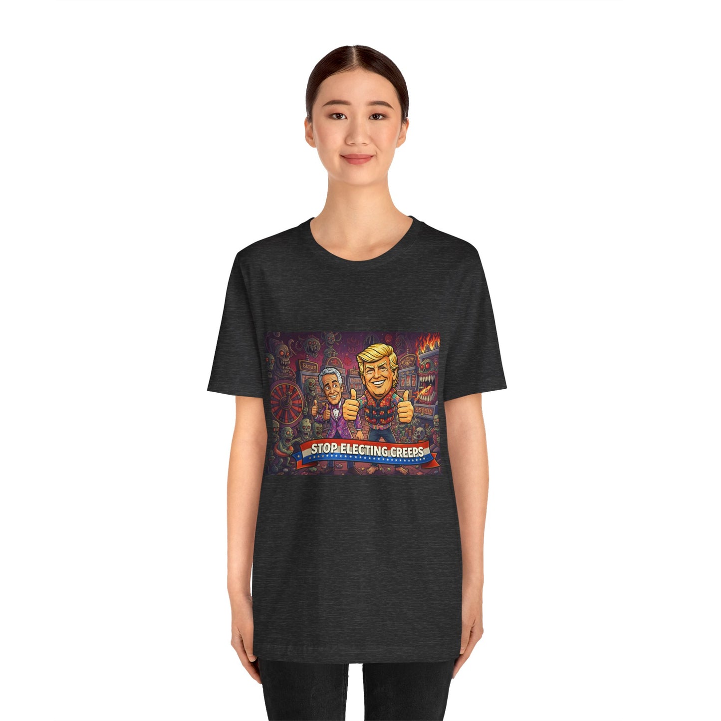 Political Satire Tee — "Stop Electing Creeps" Graphic Shirt