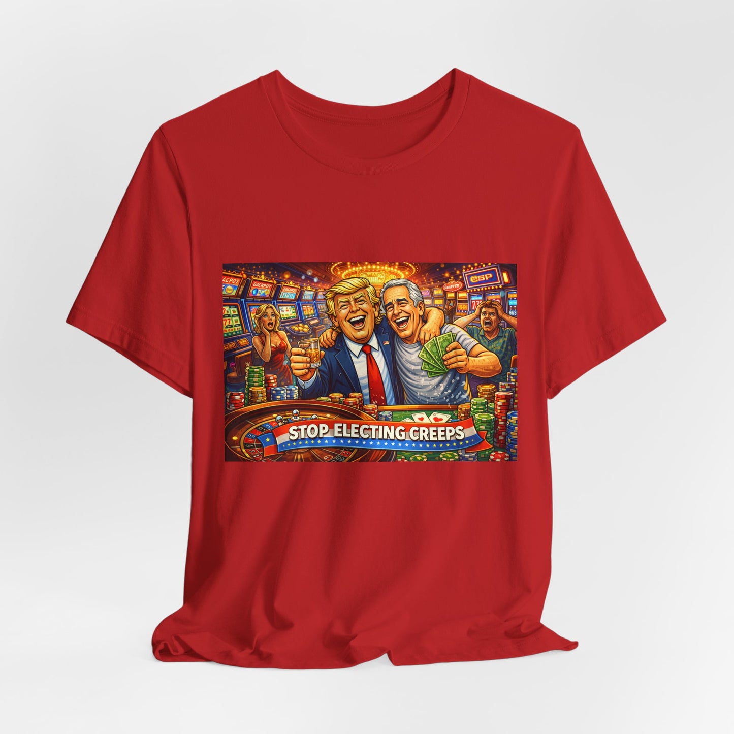 Stop Electing Creeps Graphic Tee — Political Satire T‑Shirt