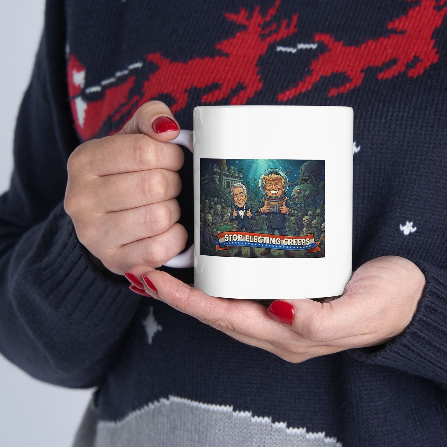 Galaxy Cityscape Ceramic Mug — Colorful Futuristic Skyline Coffee Cup (11oz/15oz)