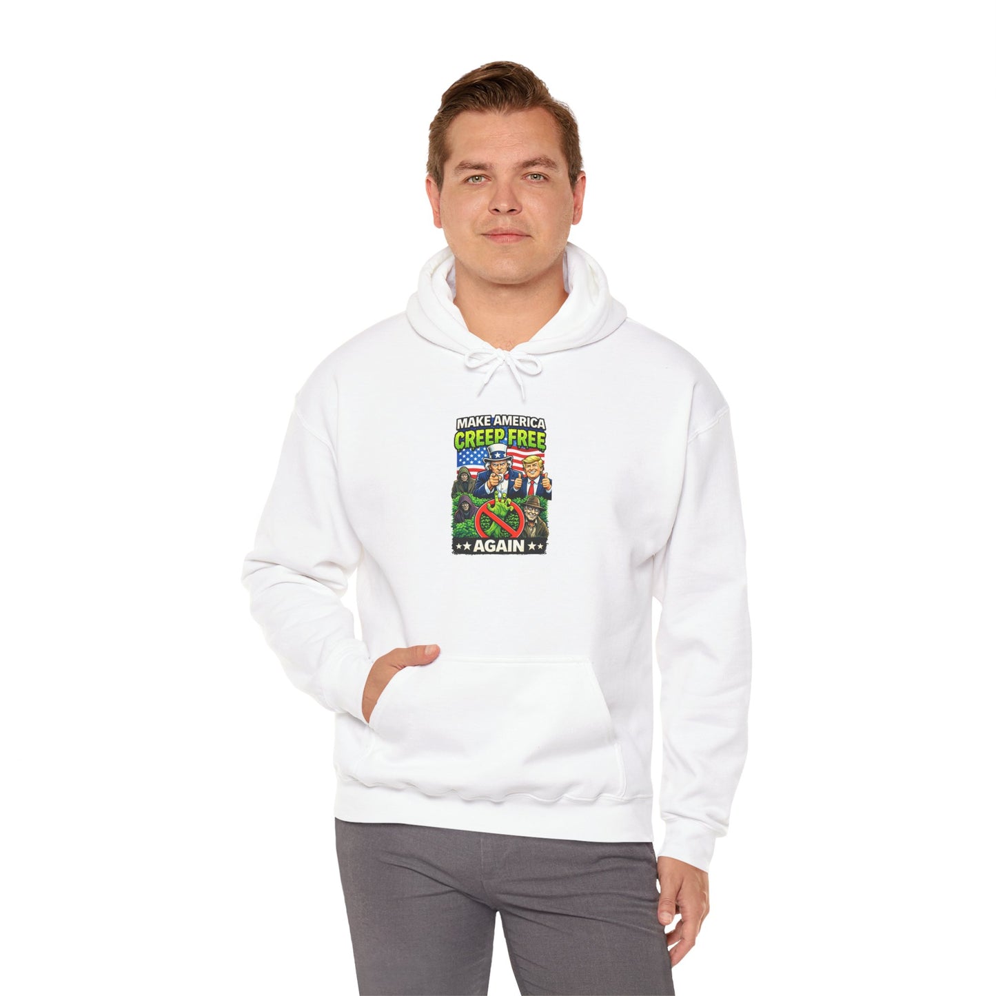 Hoodie — 'Creep-Free Again' Retro Horror Movie Poster Pullover