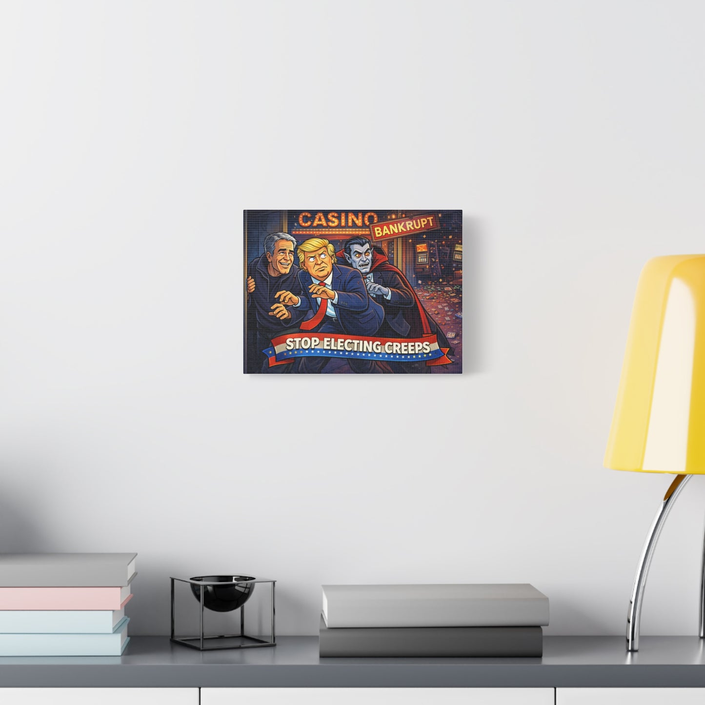 Matte Canvas Wall Art — “Stop Electing Creeps” Political Satire
