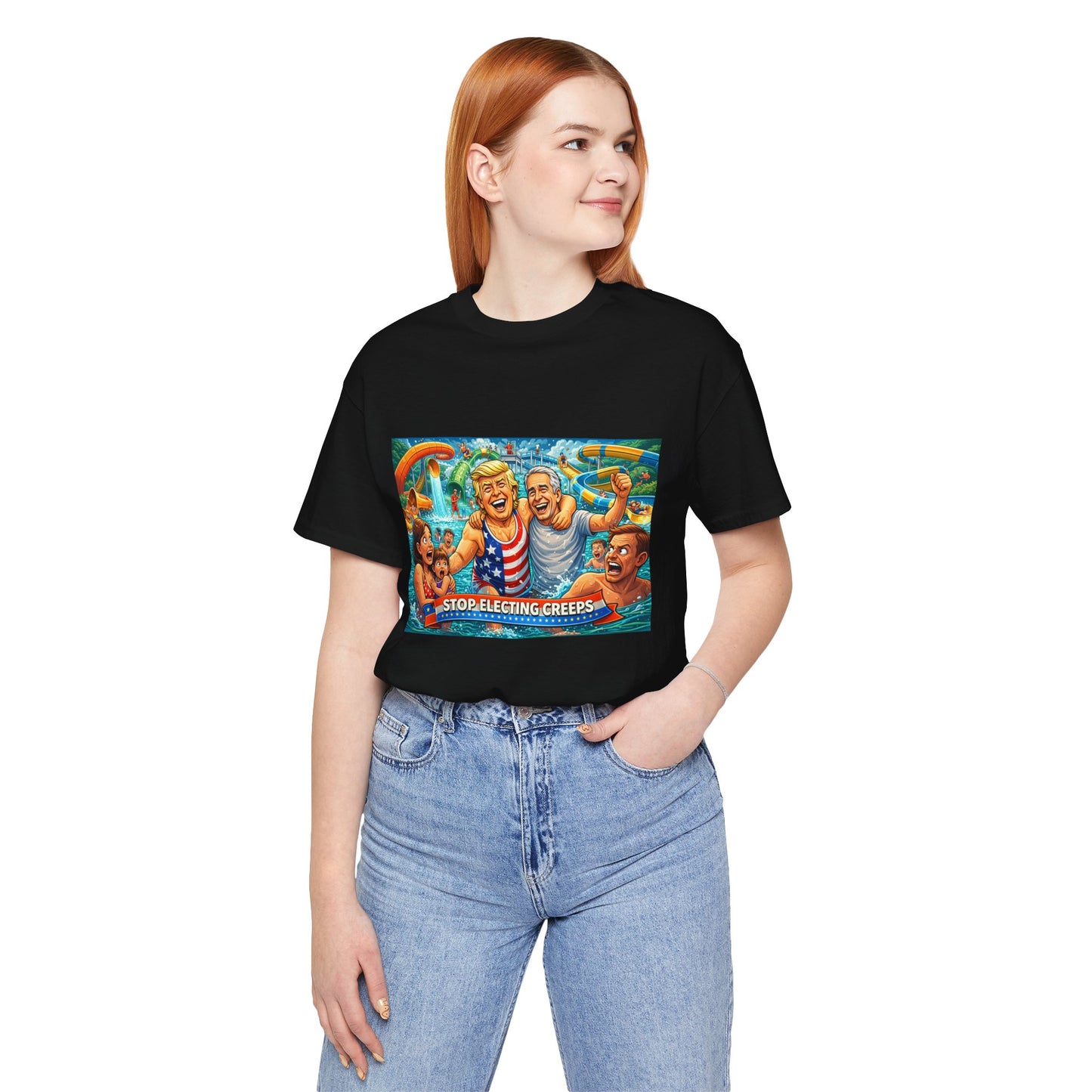 T‑Shirt — "Stop Fleecing Creeps" Beach Party Graphic Tee