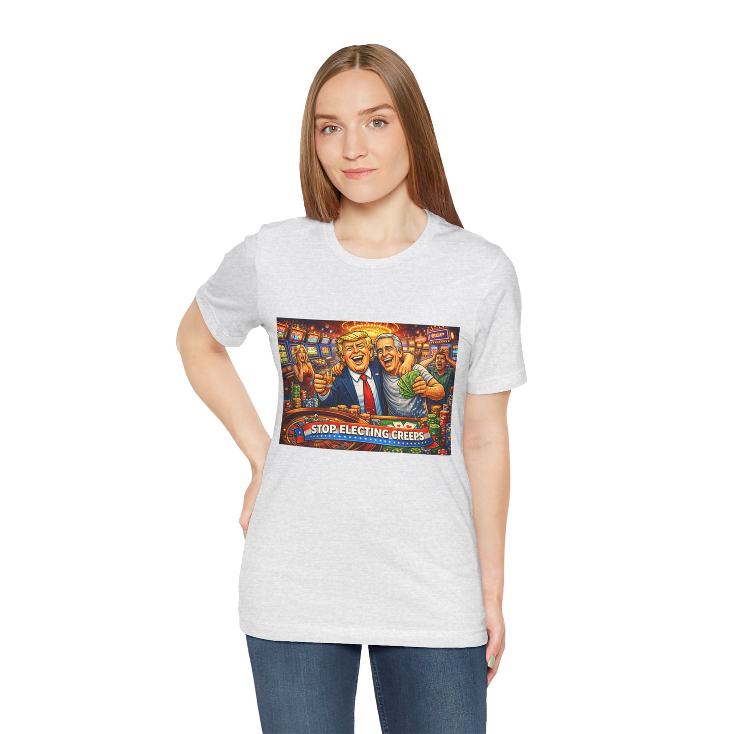 Stop Electing Creeps Graphic Tee — Political Satire T‑Shirt
