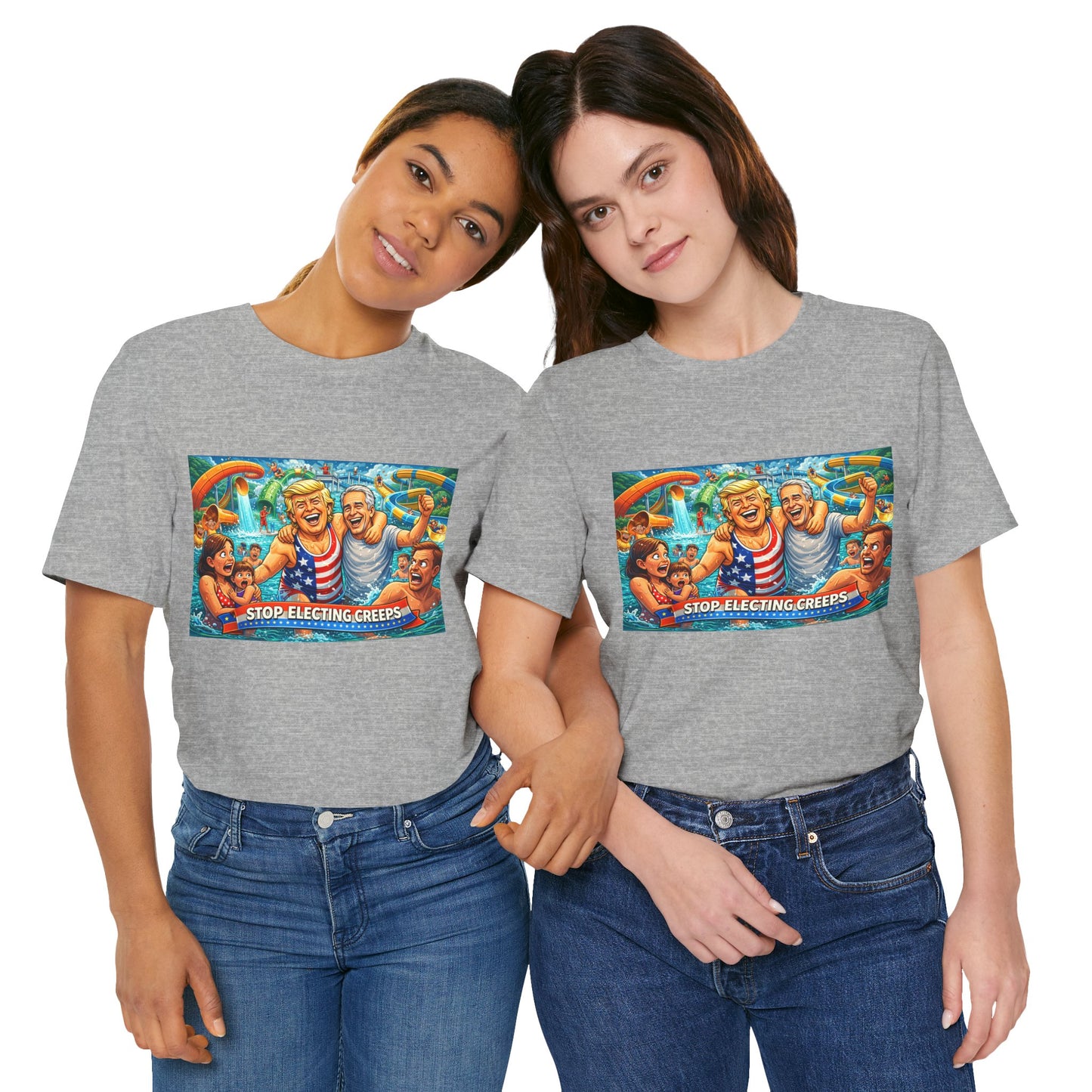 T‑Shirt — "Stop Fleecing Creeps" Beach Party Graphic Tee