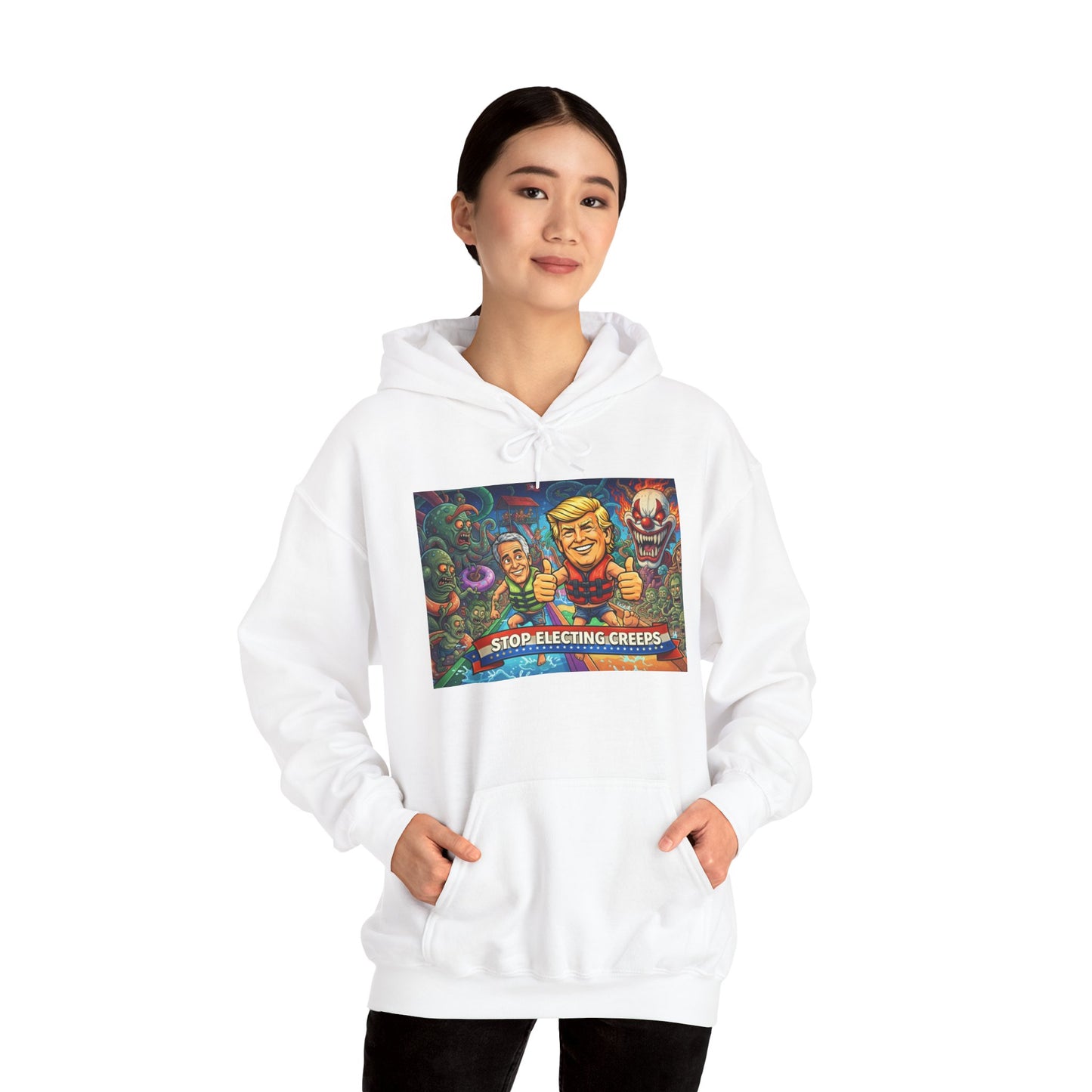 Stop Selecting Creeps Hoodie — Satirical Political Graphic Pullover