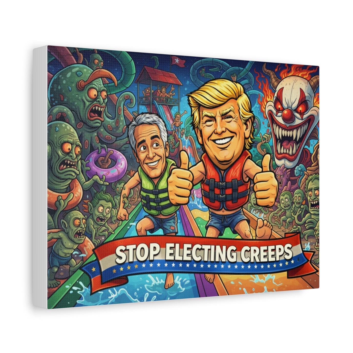 Matte Canvas Print - "Stop Electing Creeps" Political Art