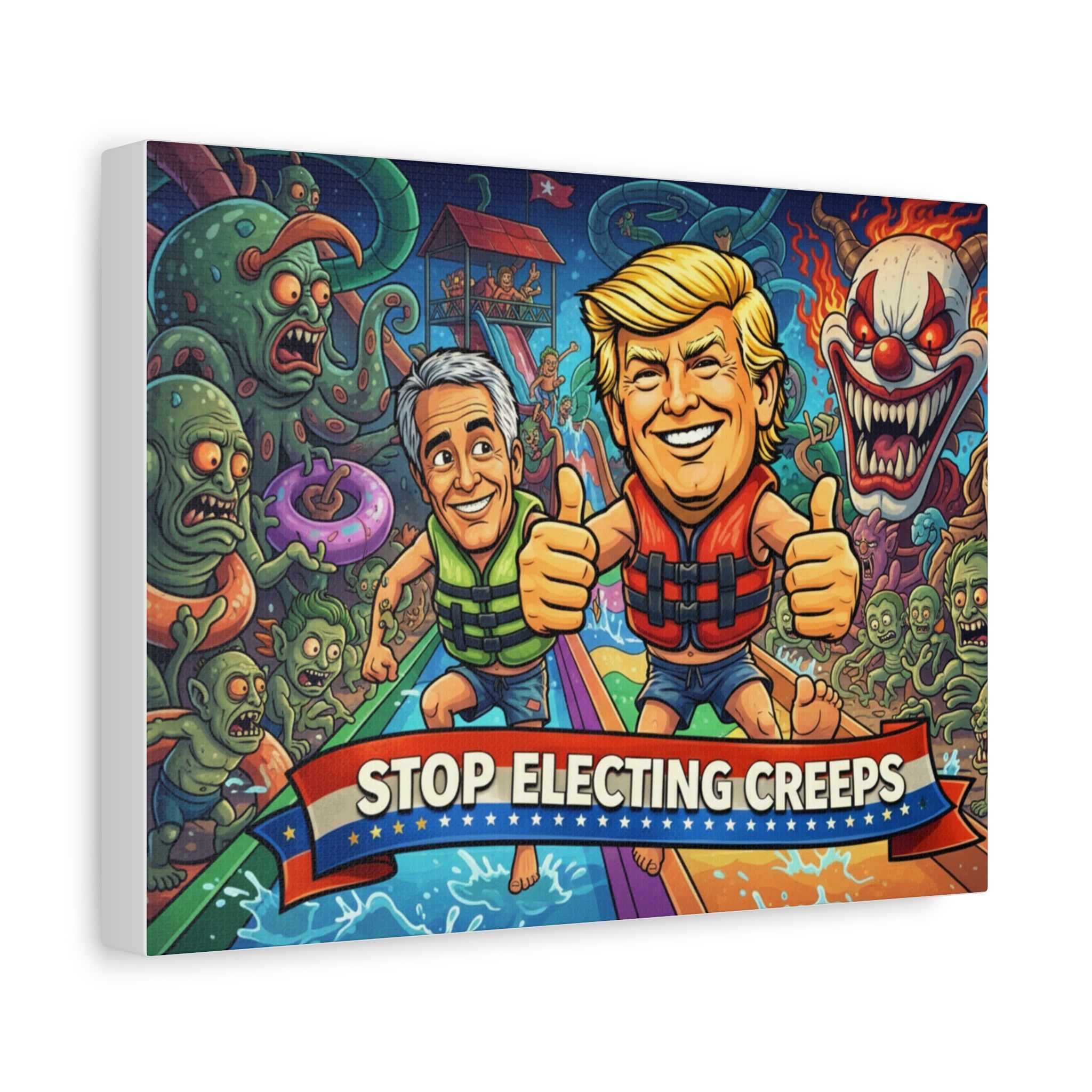 Matte Canvas Print - "Stop Electing Creeps" Political Art