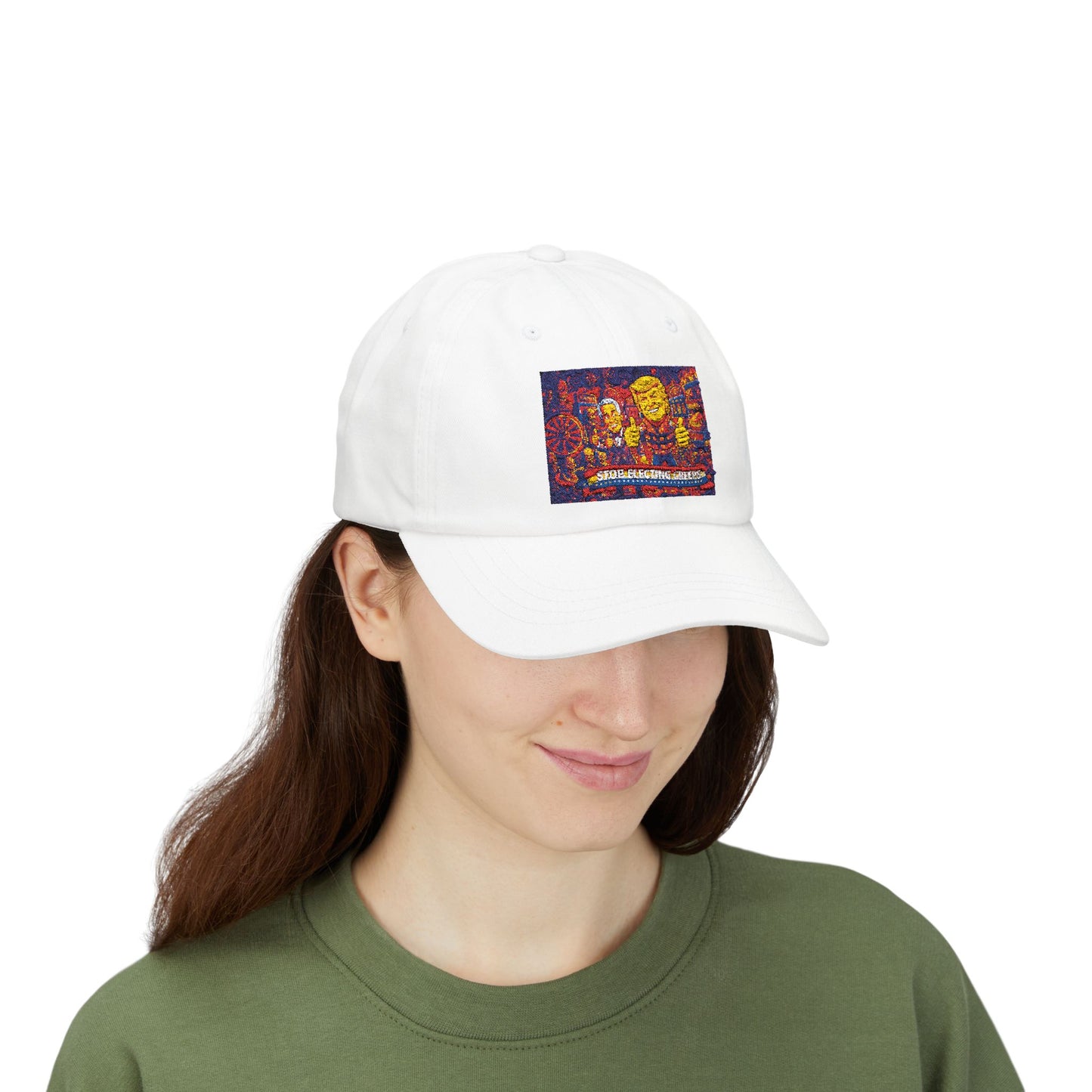 Dad Cap — Colorful Mosaic Cartoon Patch "Doing A Racing Green"