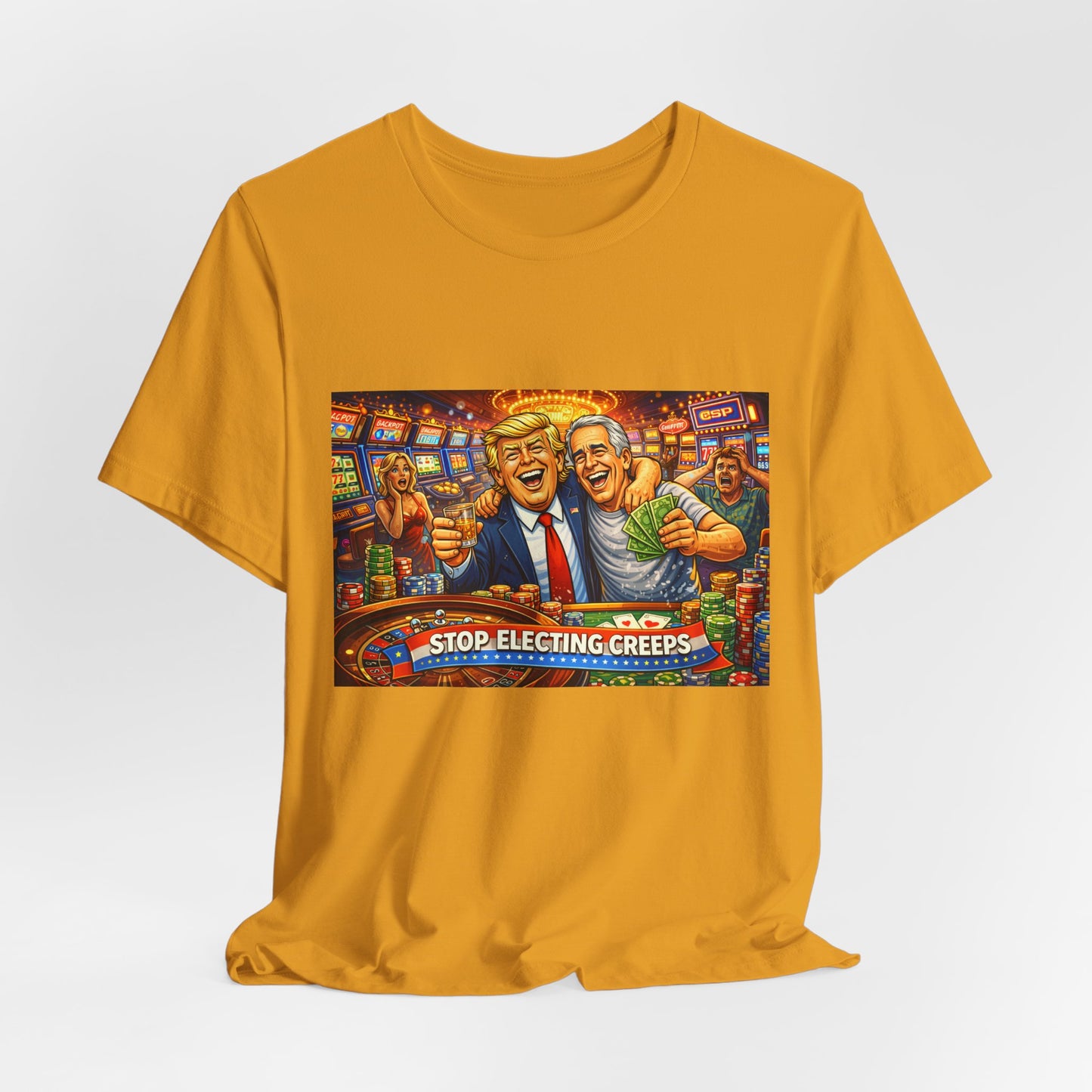 Stop Electing Creeps Graphic Tee — Political Satire T‑Shirt